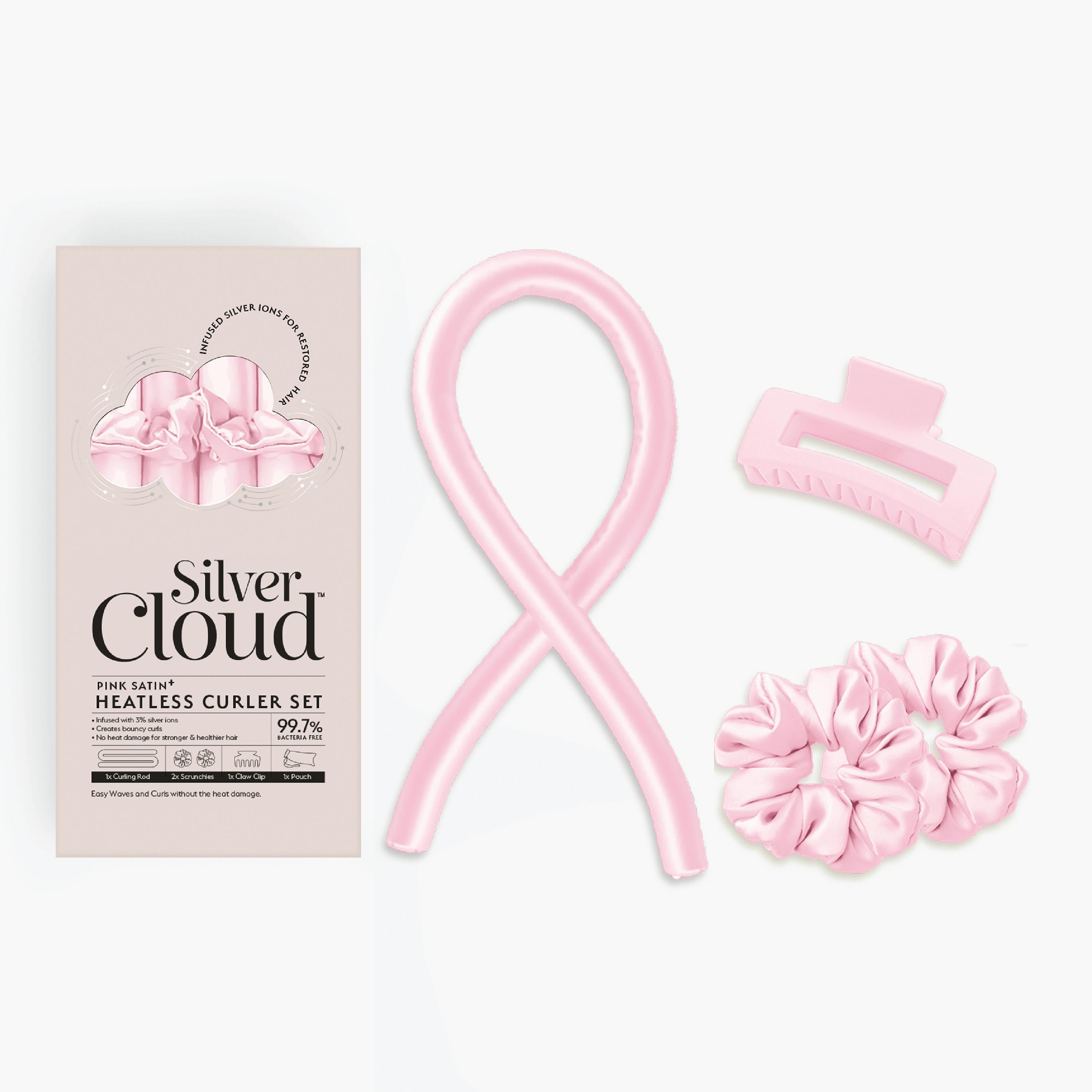 Silver Cloud Beauty Silver/Pink Cloud Beauty Heatless Curler Set