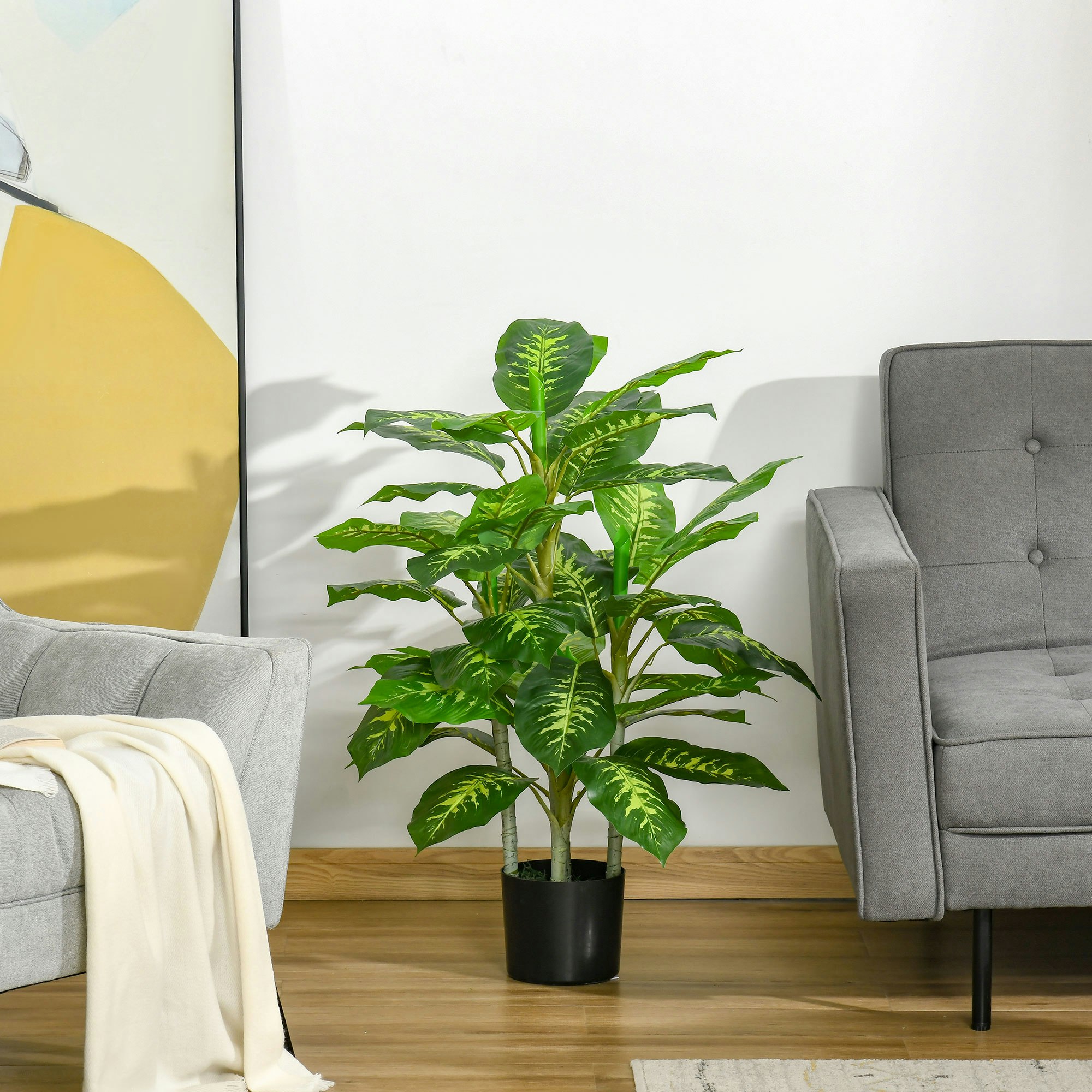 B&Q - 95Cm Artificial Evergreen Tree Fake Plant In Pot Indoor Decor - Image 3