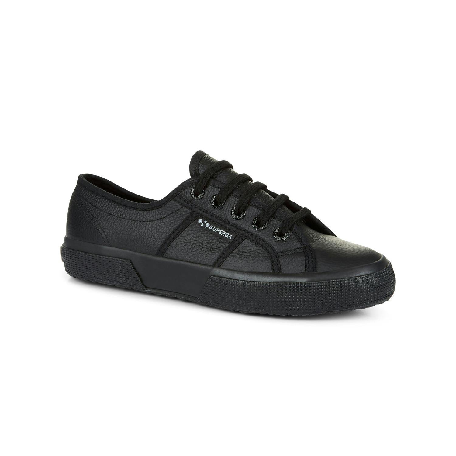 Superga Men's Black 2750 Efglu Leather Trainers In | : Size 3 - Image 2