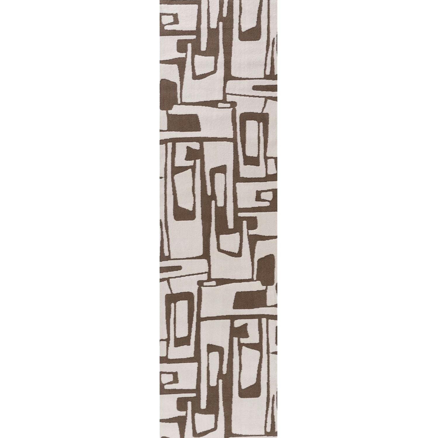 Rackhams Brown Loft Abstract Rug - 80X300 Cm