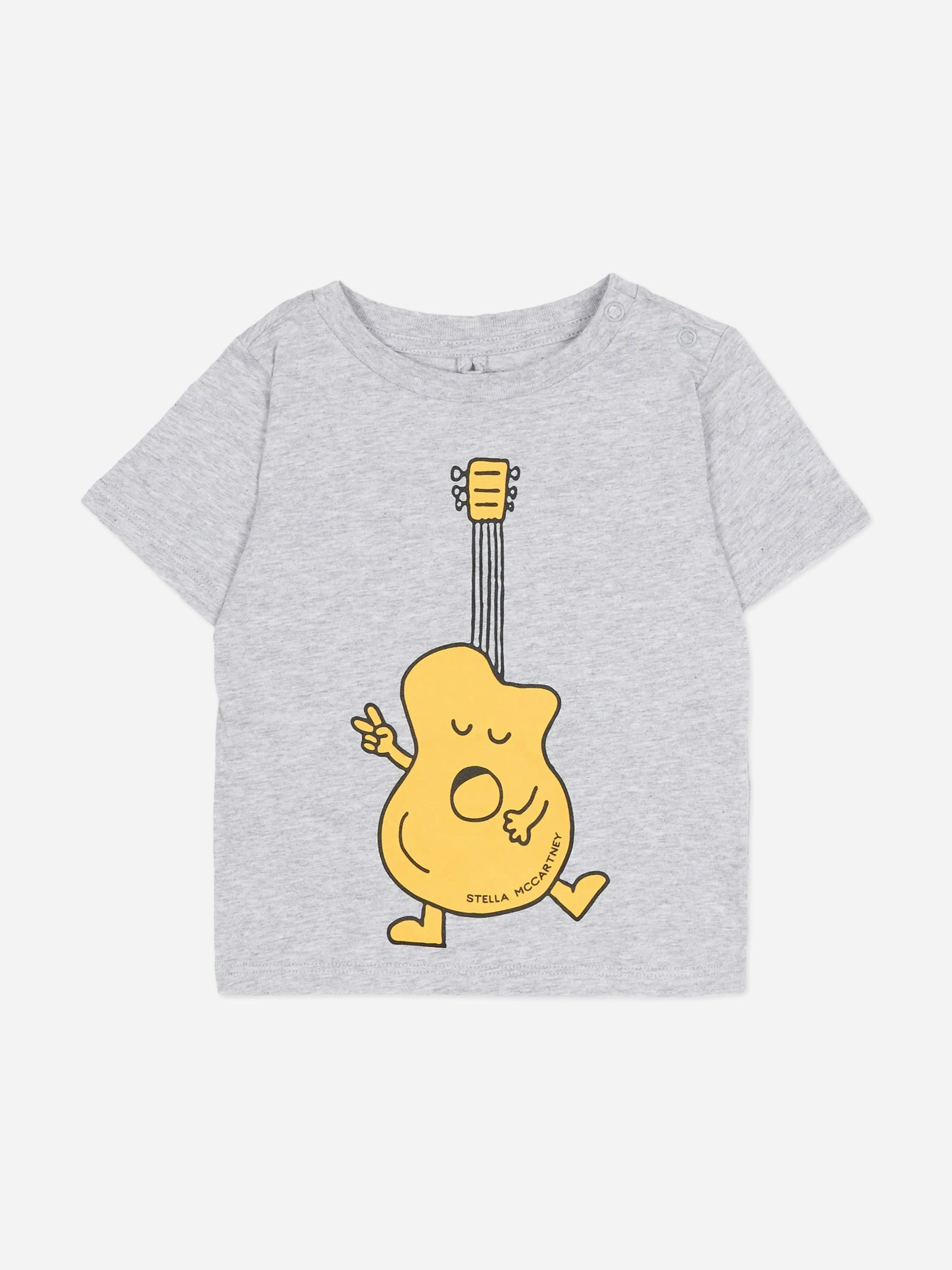 Stella Mccartney Kids Boys Grey Stella Mccartney Baby Guitar Print T-Shirt In - 9 Mths
