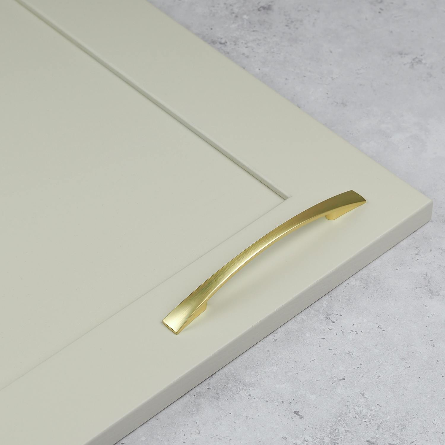 Rackhams Light/Gold Brushed Brass Bow Handles - 128Mm Handle