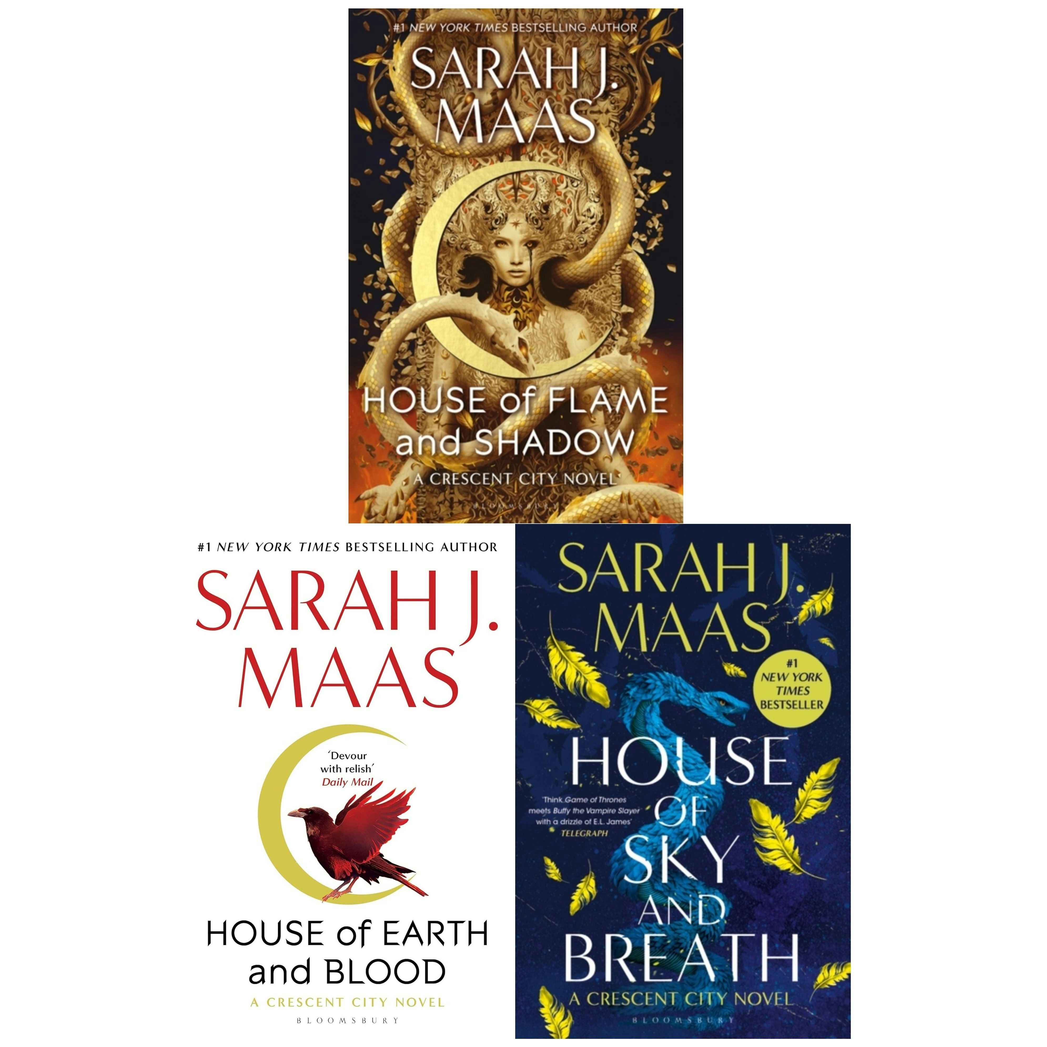 Bloomsbury Publishing New Crescent City Series 3 Books Collection Set By Sarah J Maas