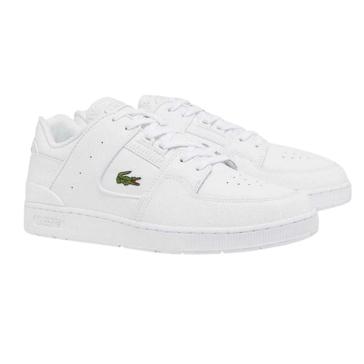 Lacoste Men's White Court Cage Leather Trainers - 7 Uk - 100% Mixed