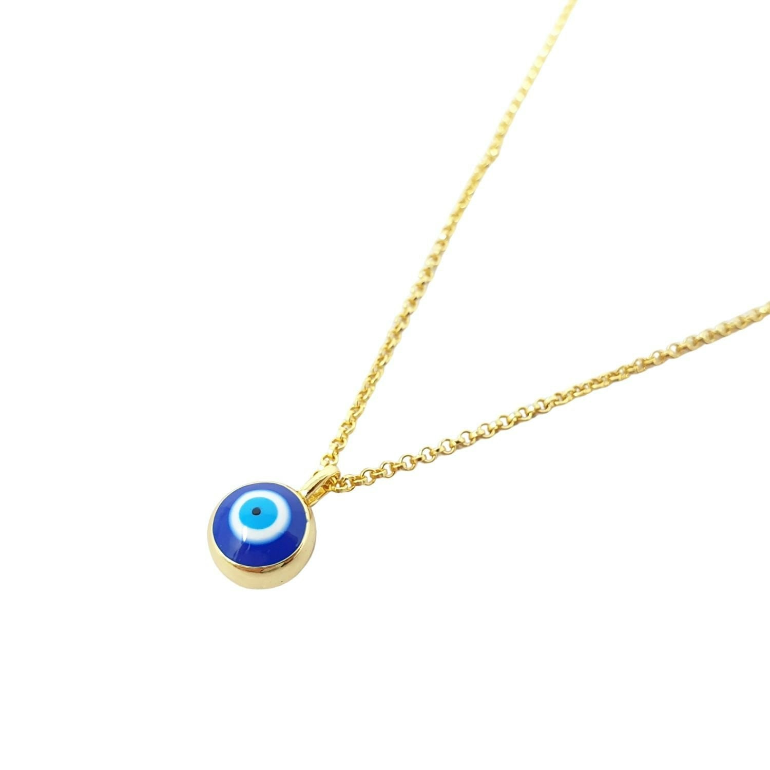 Harfi Gold Turkish Evil Eye Plated Pendant Charm Necklace