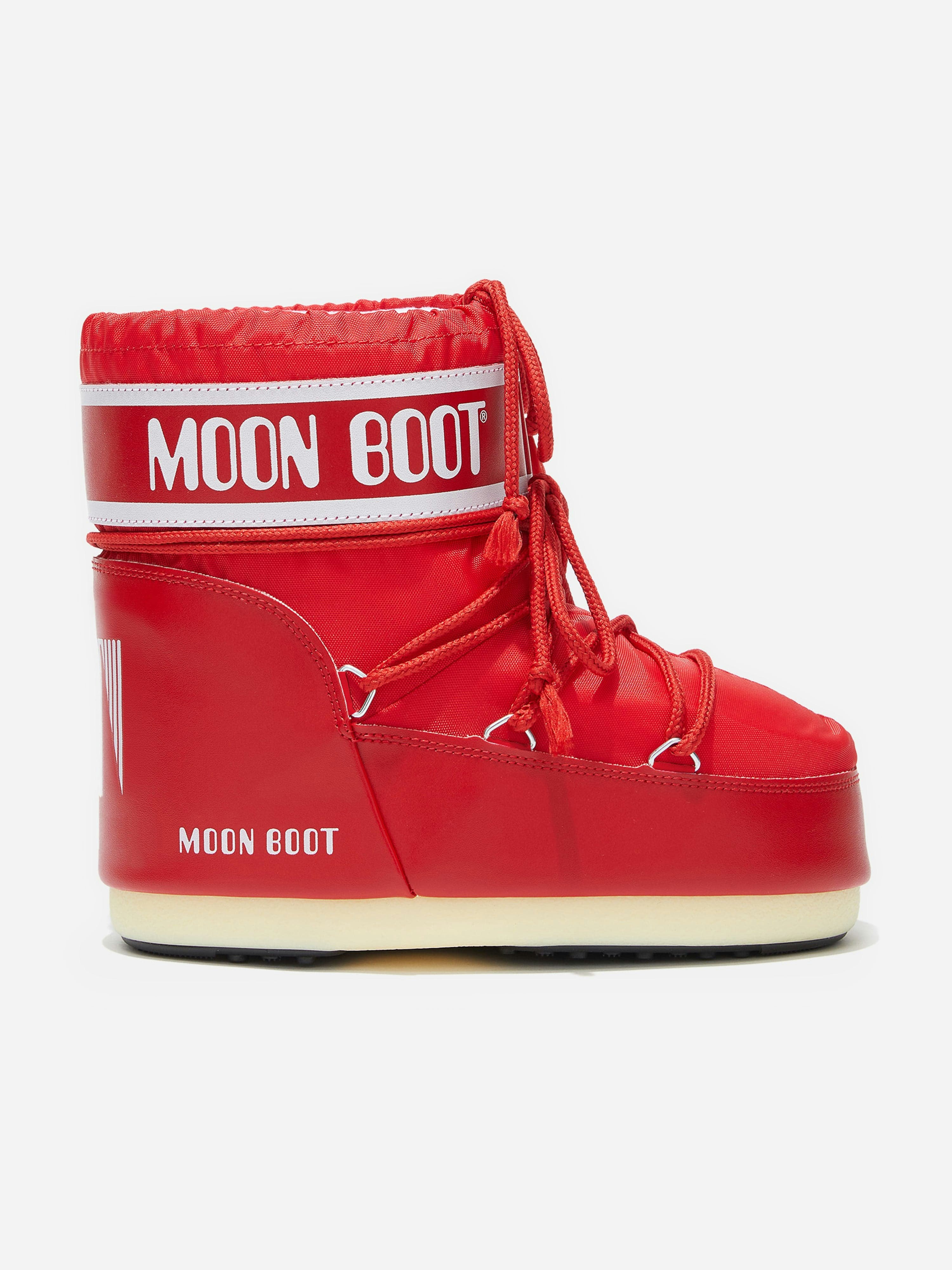 Moon Boot Girls Red Icon Low Boots In - Eu 33 - 35 Uk 1 - 2.5