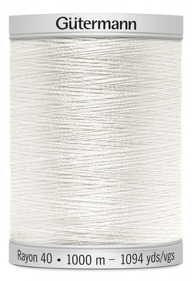 Gutermann No 40 Sulky Rayon Embroidery Thread 1000M Rayon Thread Suitable For Embroidery - 1002 - 1000 Metres