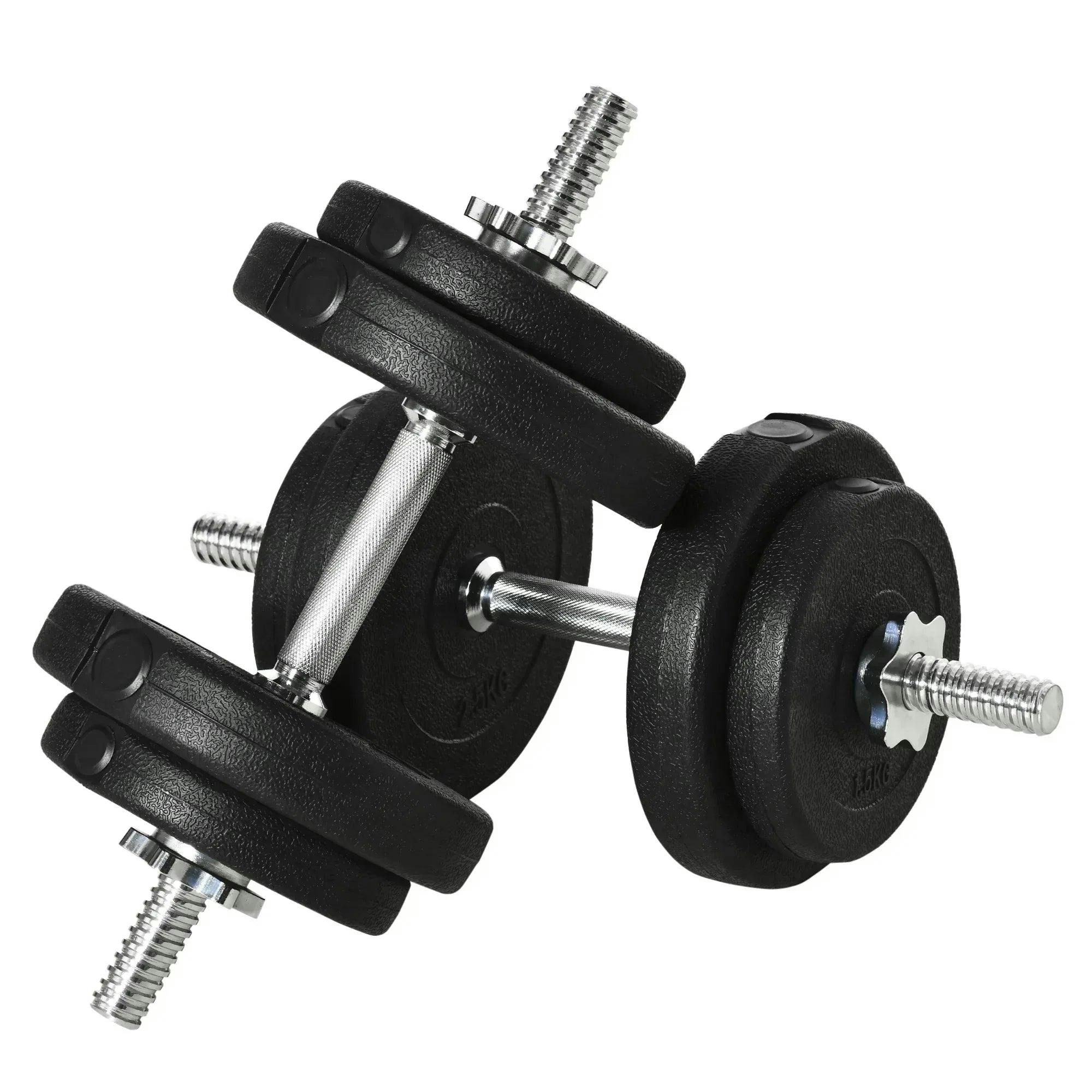 Homcom Unisex Black Adjustable Dumbbells Weight Set Hand Weight For Body Fitness In 20Kg - Image 6
