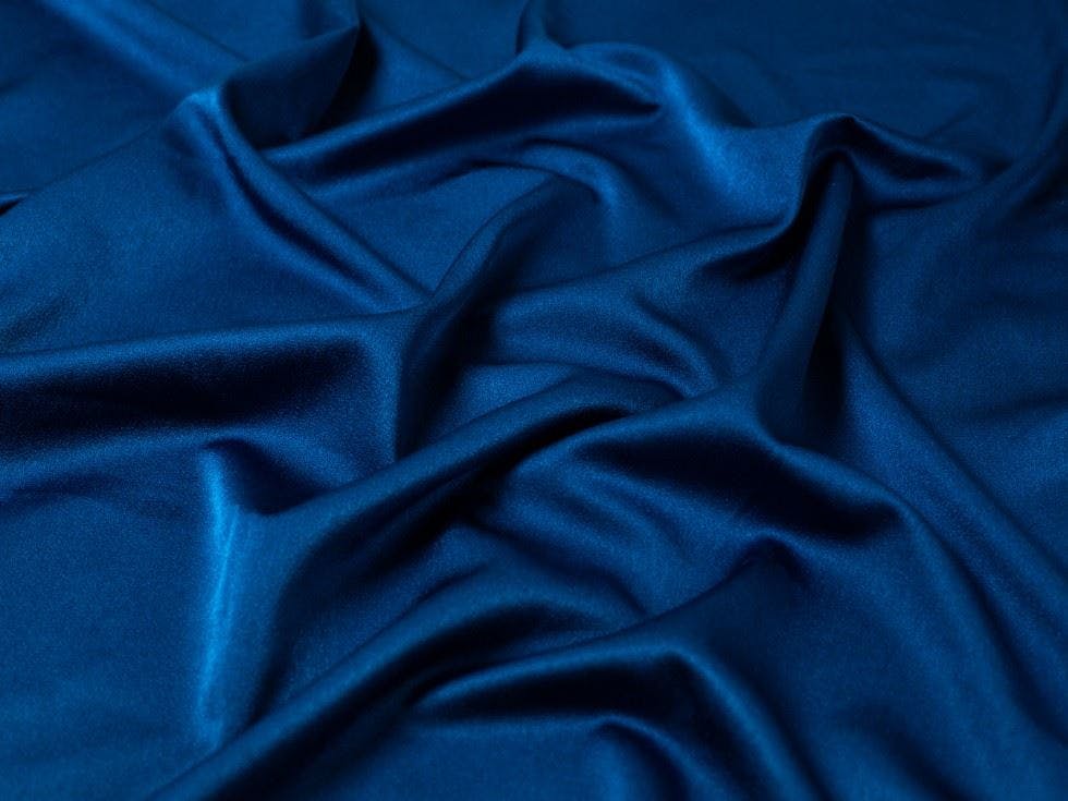 Minerva Core Range Light/Coral Minerva Prada Stretch Woven Satin Crepe Fabric - Plain Design Dressmaking Fabric, 150 Cm / 60" Wide - Per Metre - Deep Teal