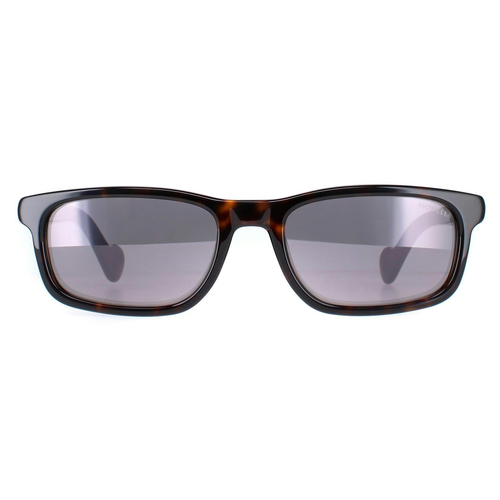 Moncler Women's Dark Sunglasses Ml0116 52C Havana Smoke Mirror For