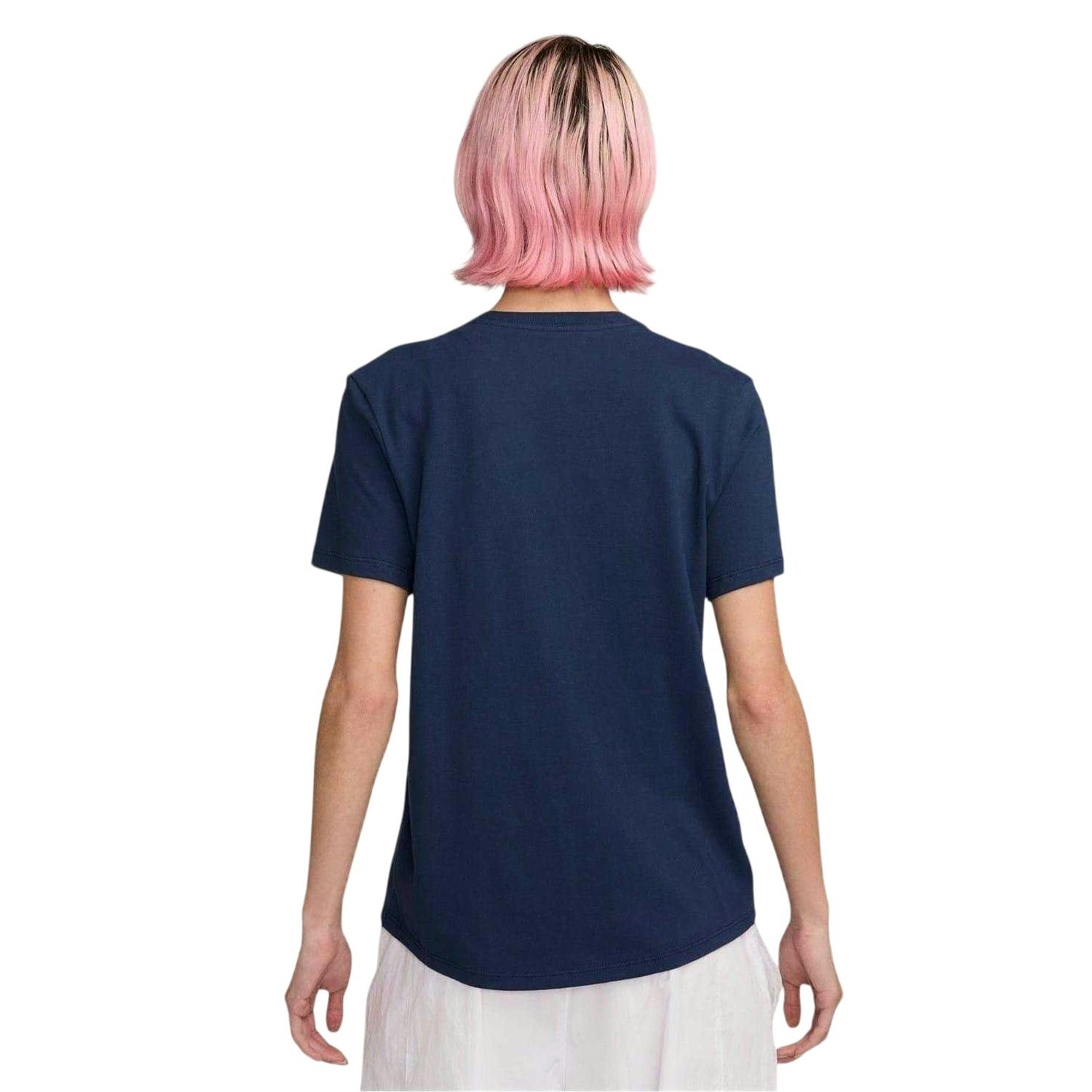 Nike Women's Club T-Shirt - Midnight Navy - 10 Uk - Midnight Navy - 100% Polycotton