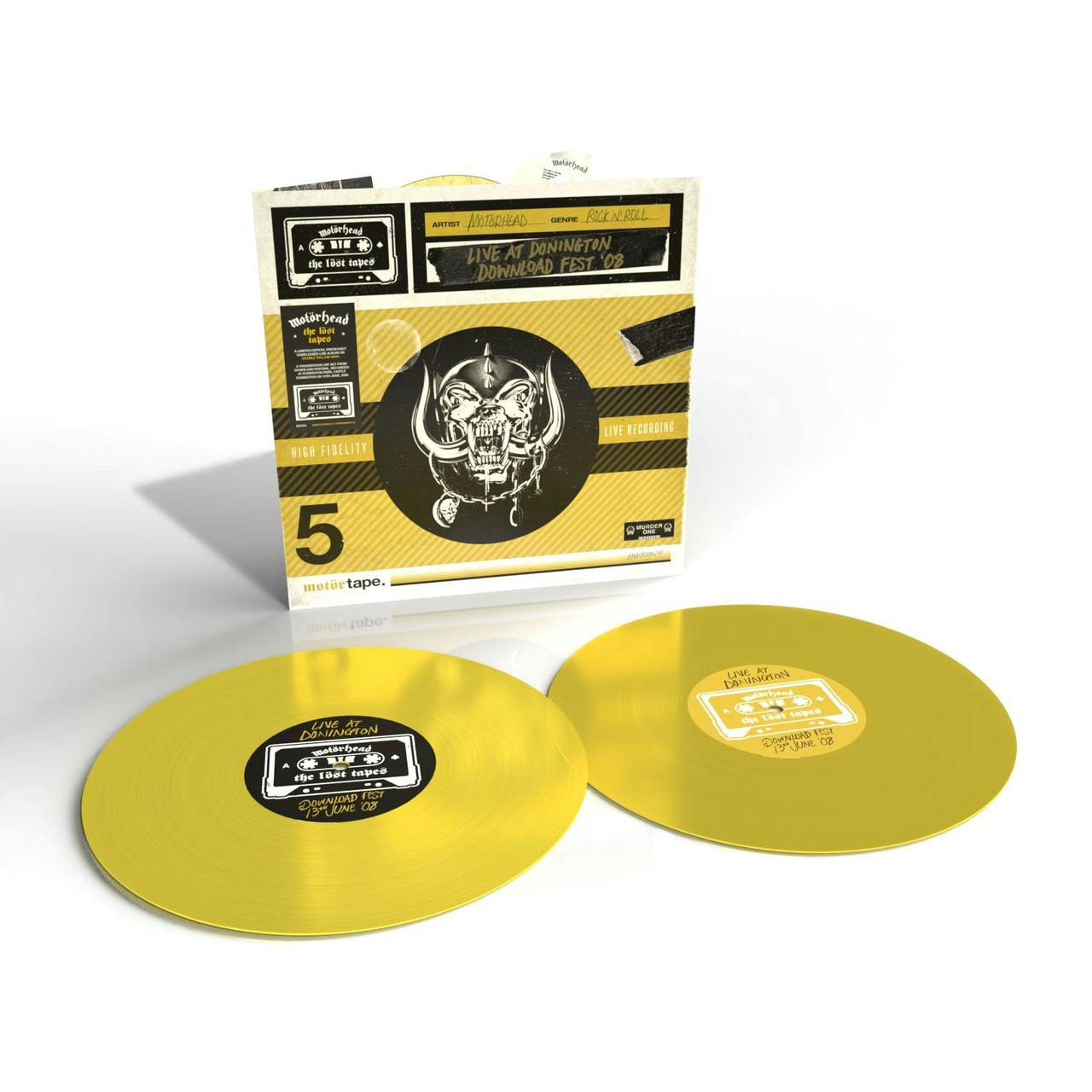 Eyesore Merch Yellow Motorhead 'The Lost Tapes Vol.5 (Live At Donington, Download Festival 2008)' 2Lp Vinyl