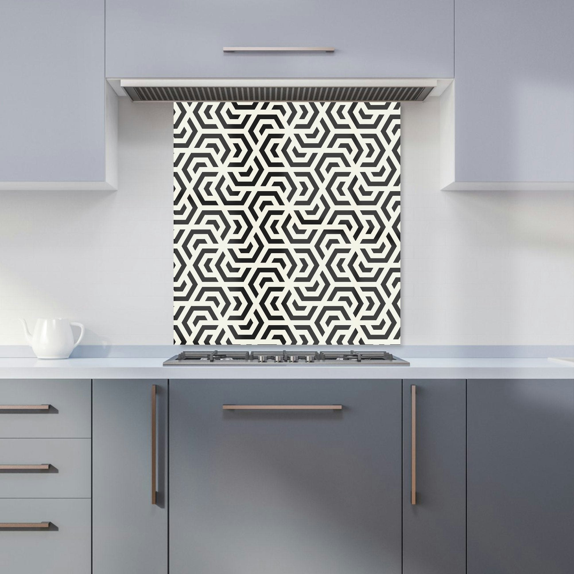 Warren Reed - Designer Hexagonal Geometric Pattern Kitchen Splashback - W700mm X H650mm