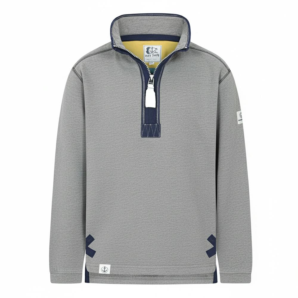 Lazy Jacks Boys Grey Quarter Zip Sweatshirt - 9-10 Years - 100% Cotton