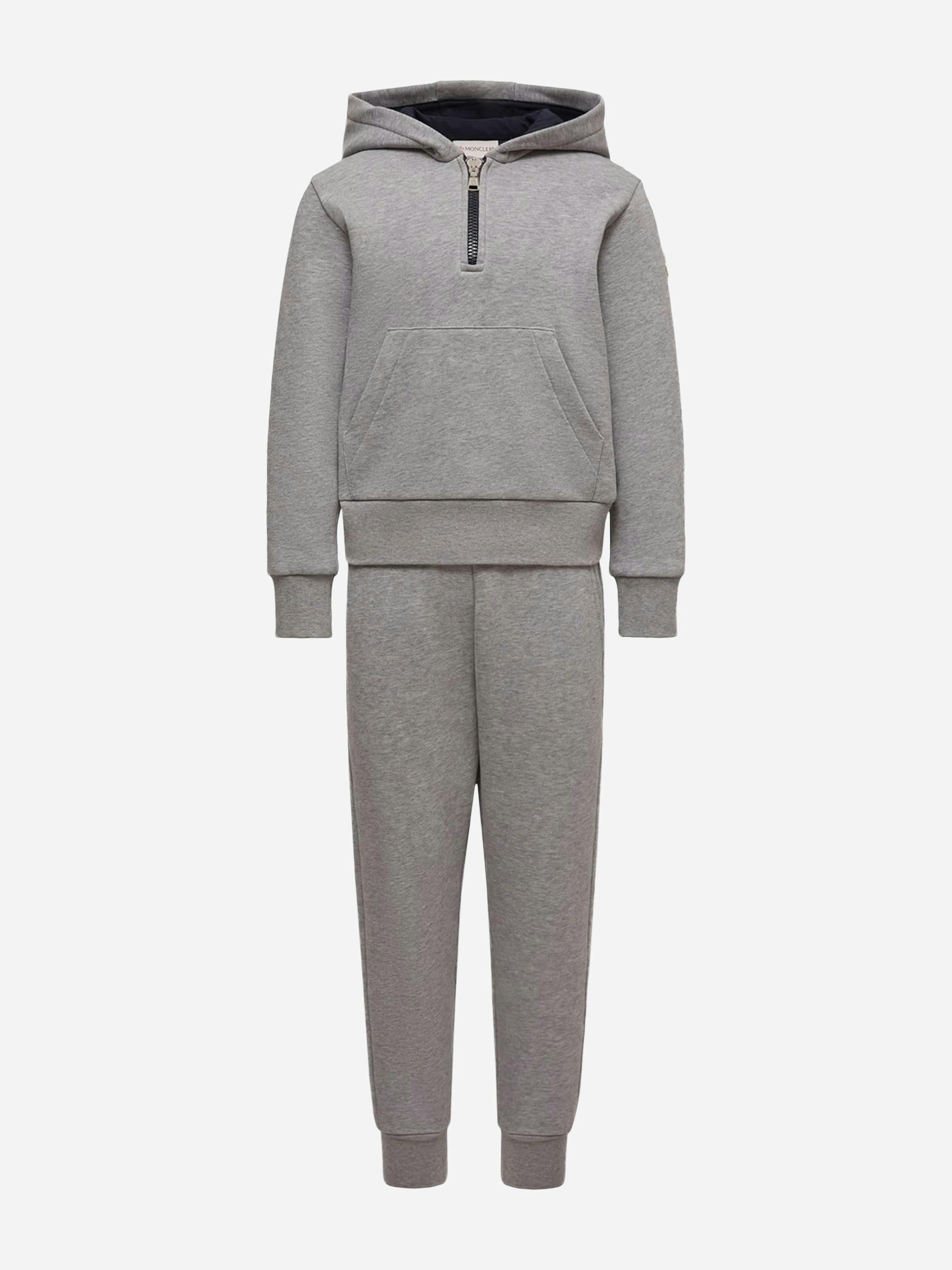 Moncler Enfant Boys Grey Fleece Tracksuit In - 12 Yrs