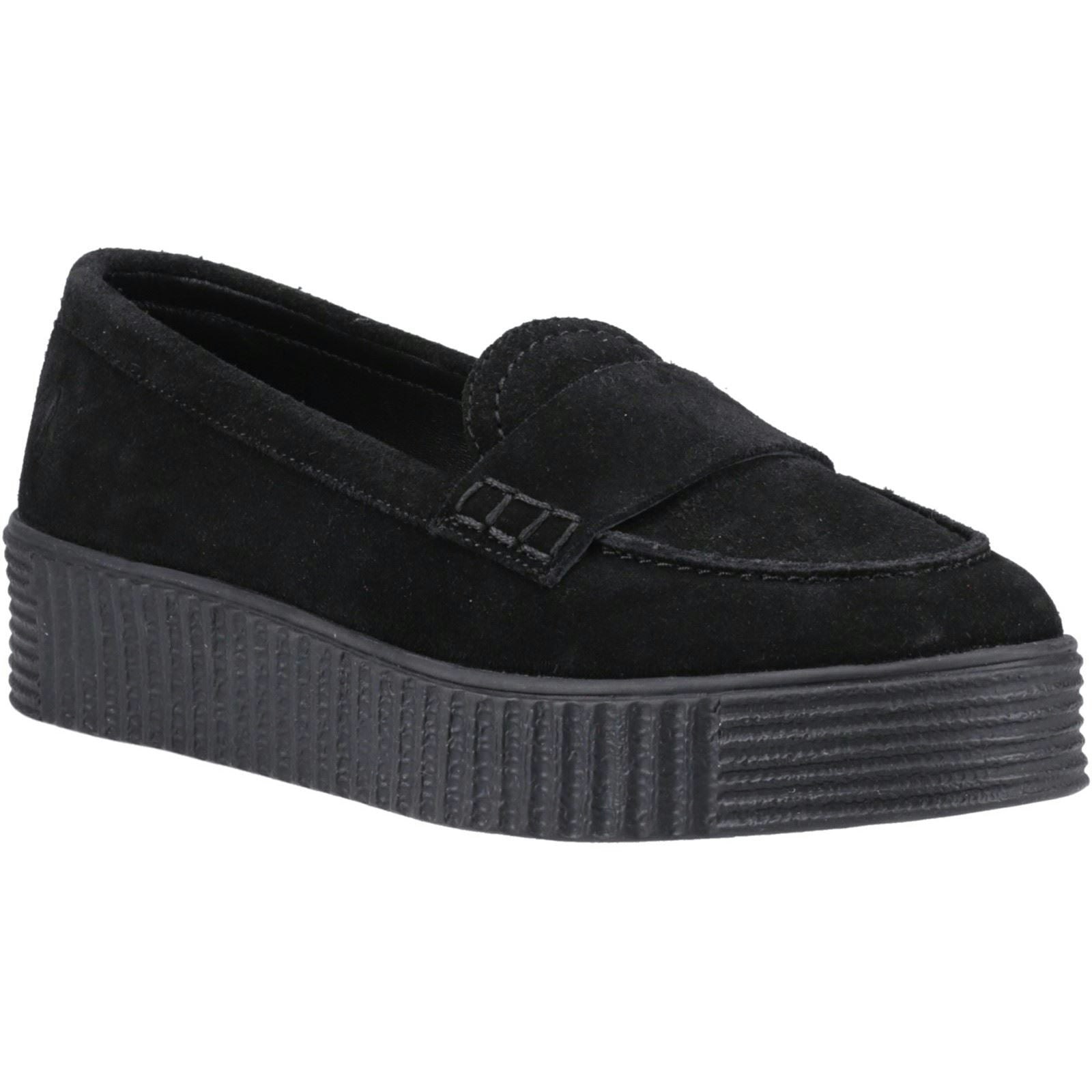Hush Puppies Women's Black Tamara Suede Loafers - Size 4