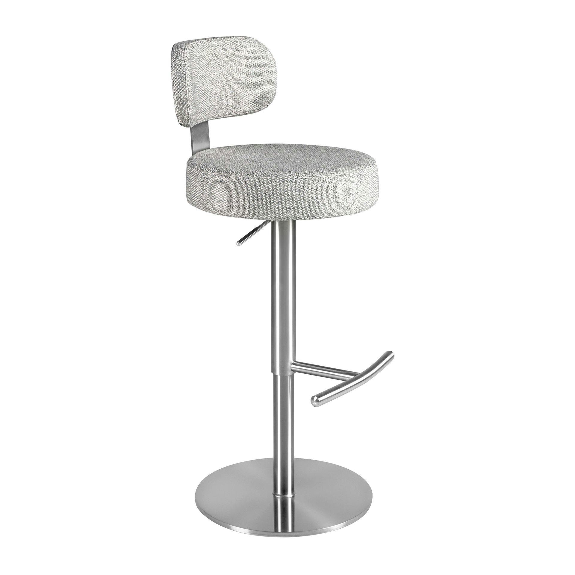 Rackhams Light/Grey Swivel Stool In Marbled Fabric 4230