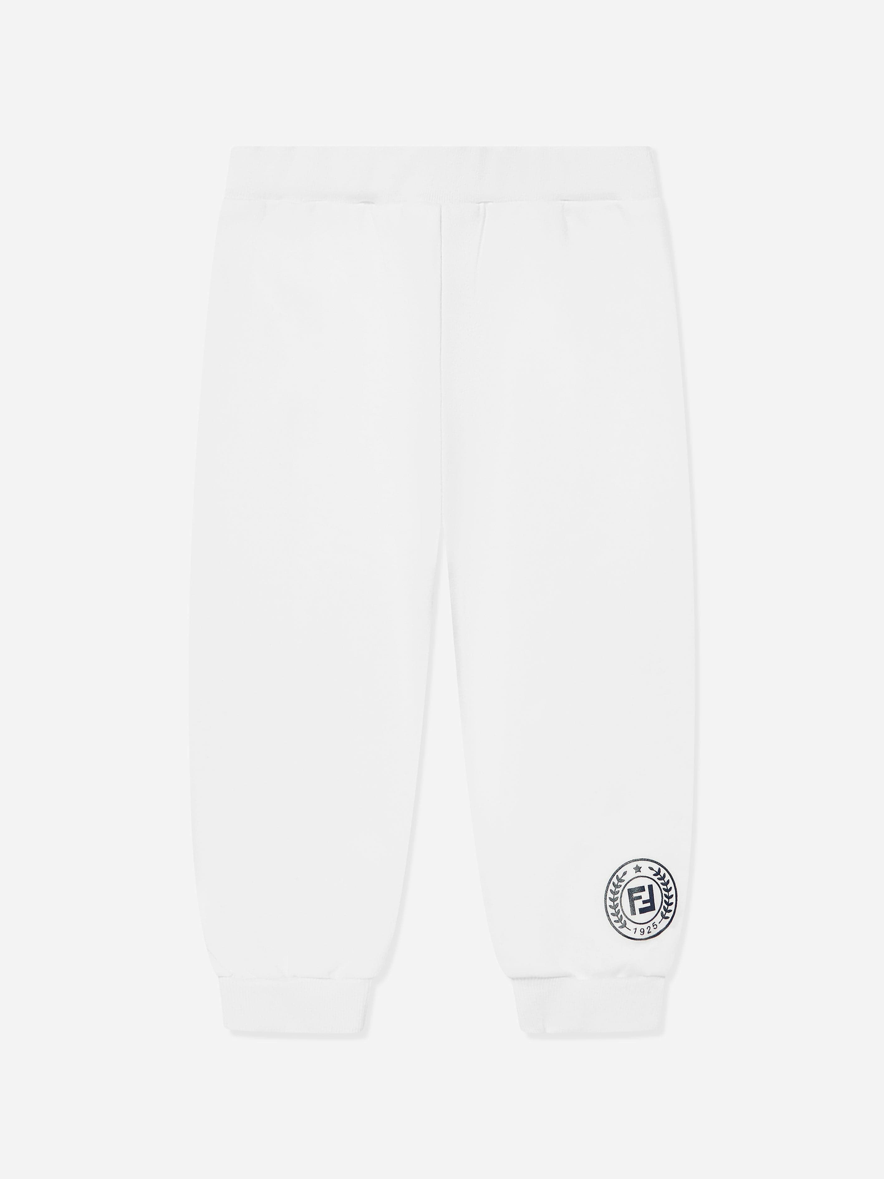 Fendi Kids White Fendi Baby Logo Joggers In - 18 Mths