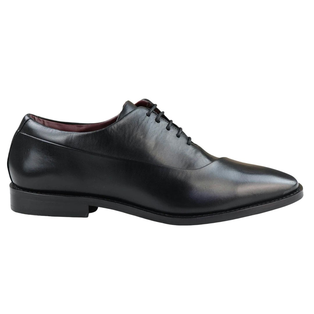 House Of Cavani Men's Black/Brown Laced Real Leather Derby Shoes Smart Formal Classic - Uk 8