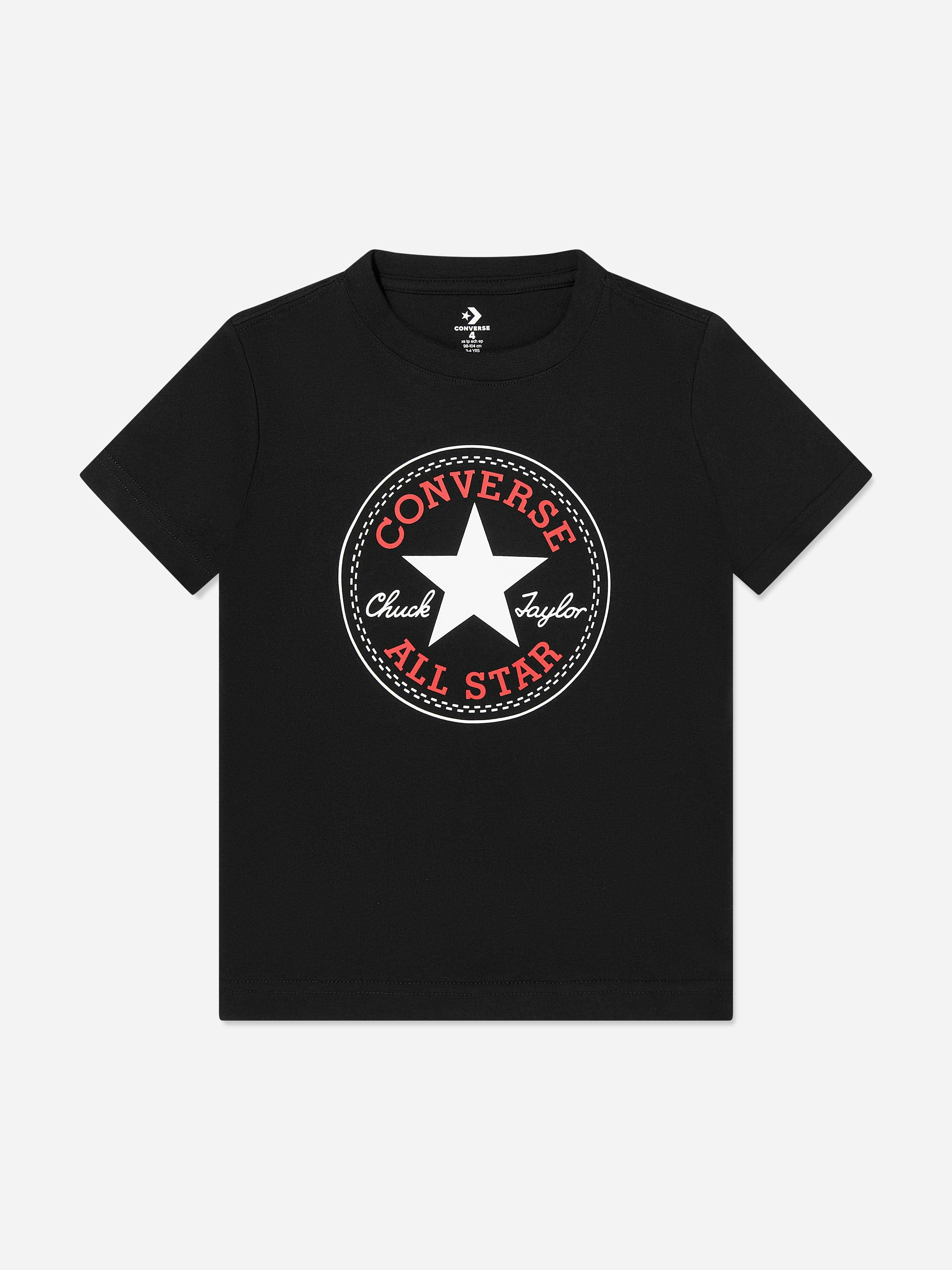 Converse Boys Black Chuck Patch T-Shirt In - 10 - 12 Yrs
