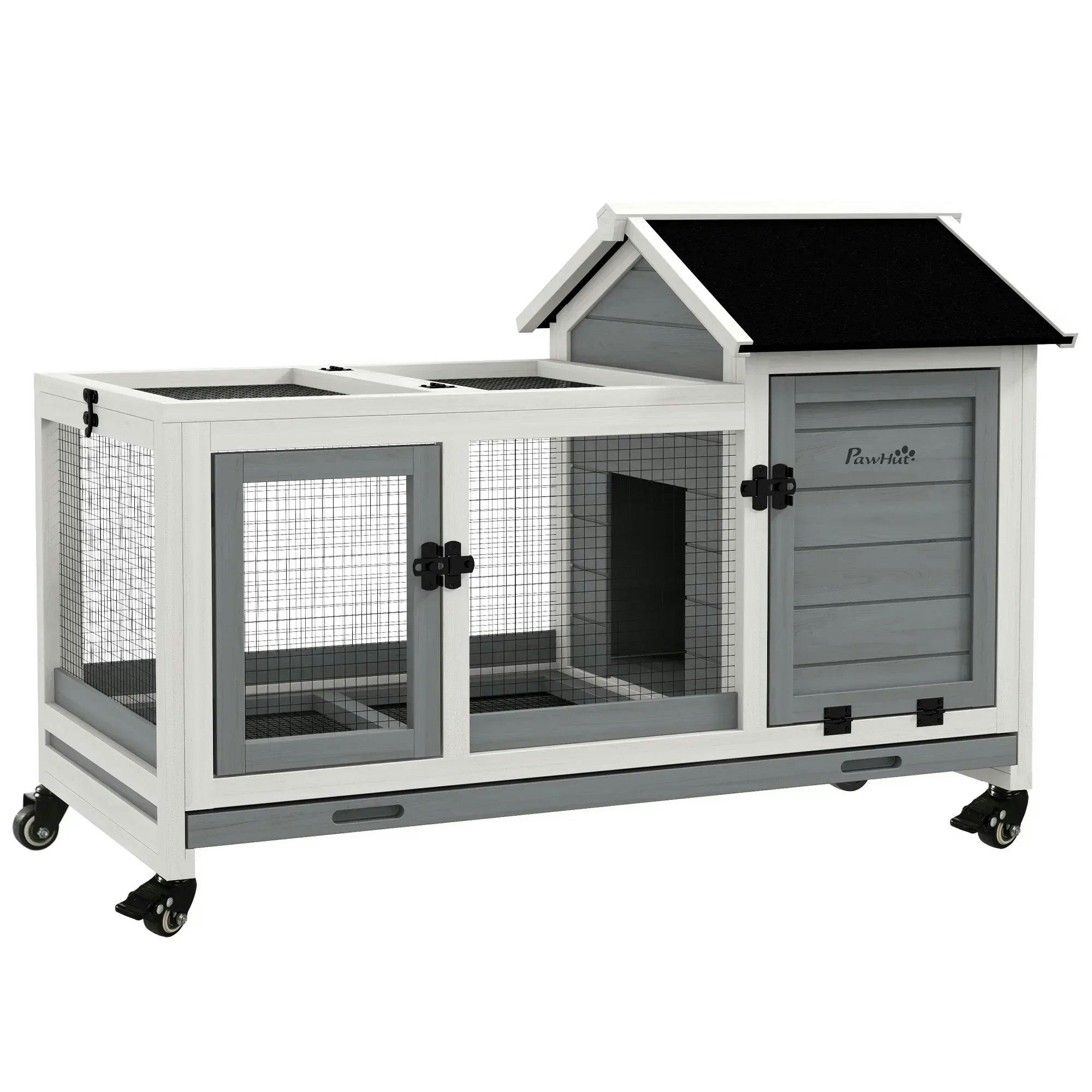 B&Q - Rabbit HutchGuinea Pig Cage With WheelsOutdoor/indoorGrey - Image 4