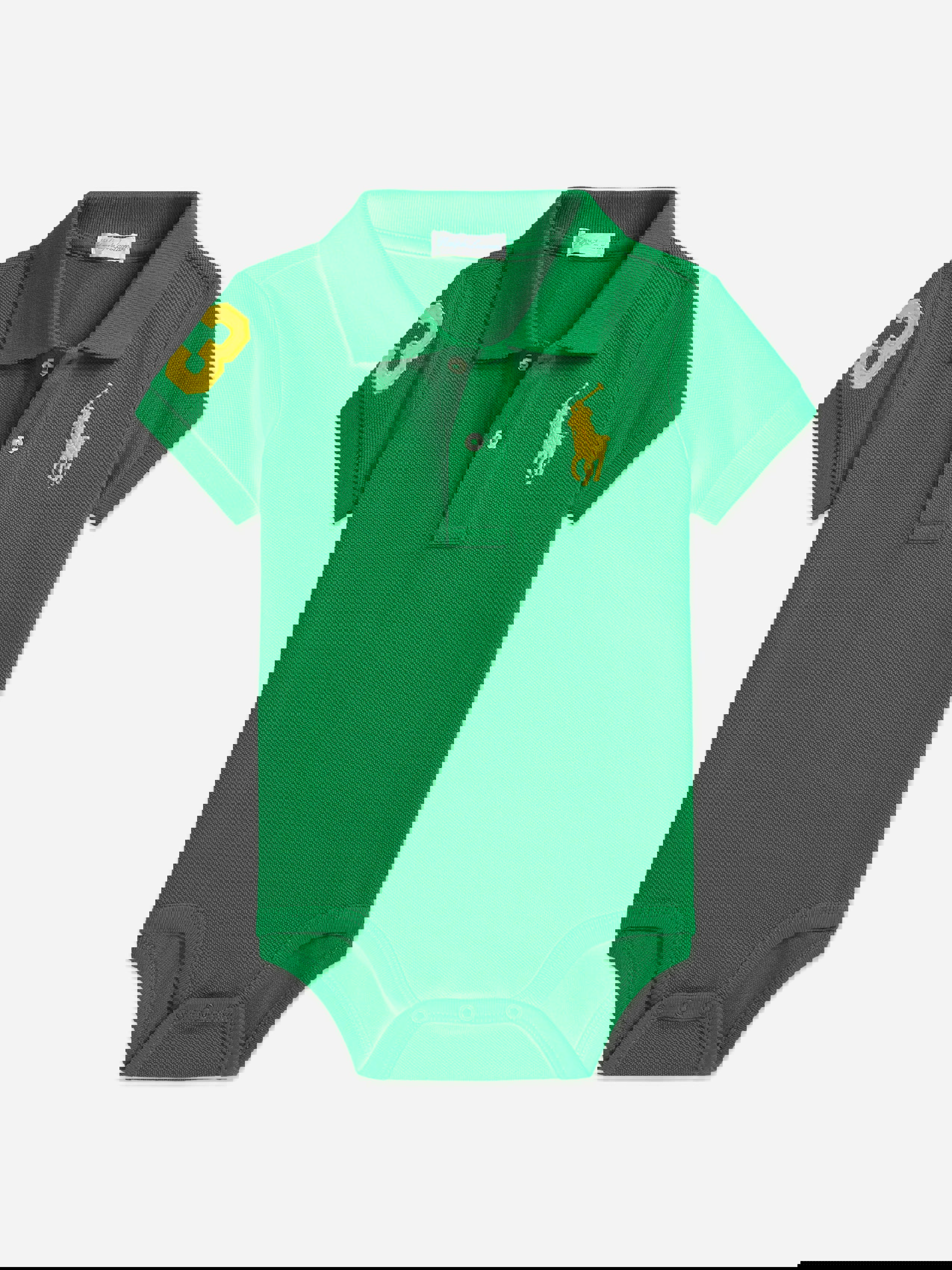 Ralph Lauren Kids Boys Green Ralph Lauren Baby Logo Bodysuit In - 12 Mths