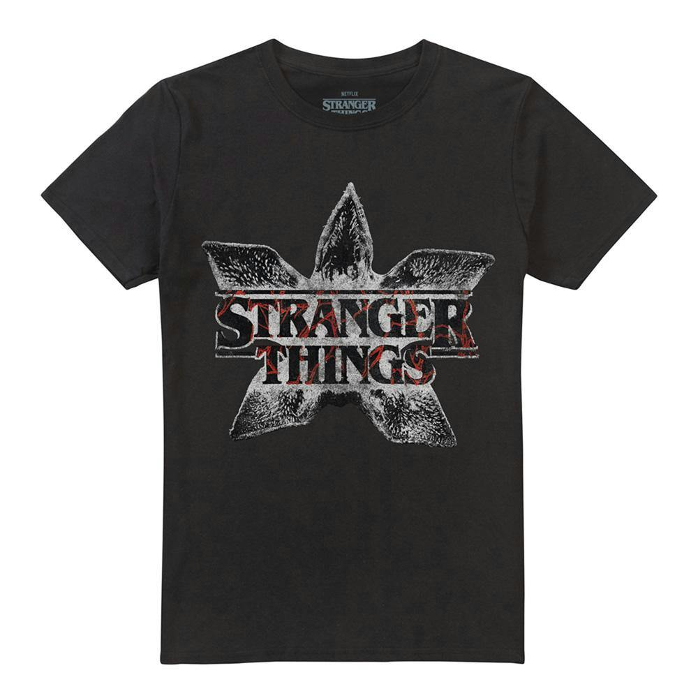 Stranger Things Unisex Black Adult Demogorgon Flower Logo T-Shirt - 3XL