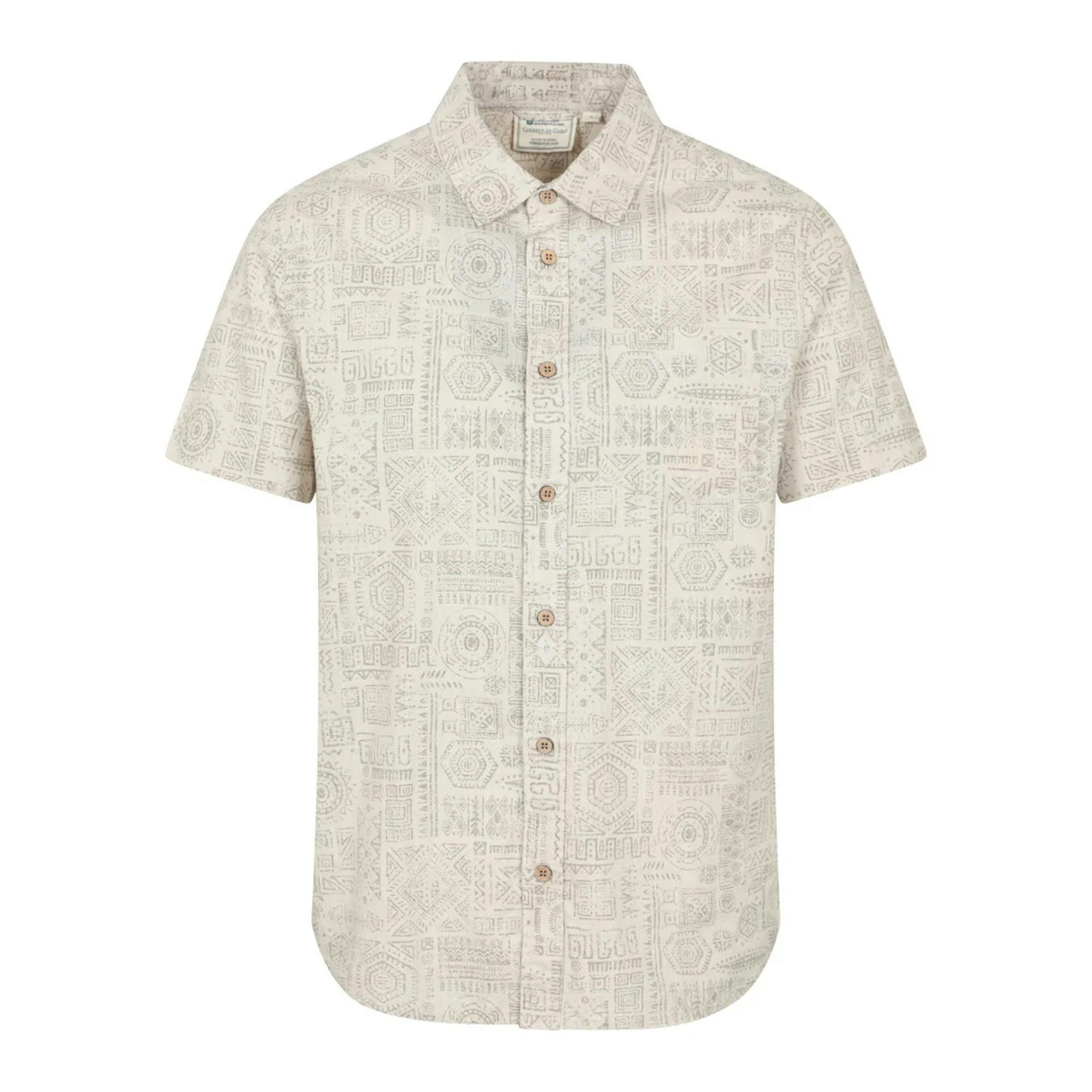 Mountain Warehouse Men's Beige Preston Illustration Shirt - Xs - 100% Cotton