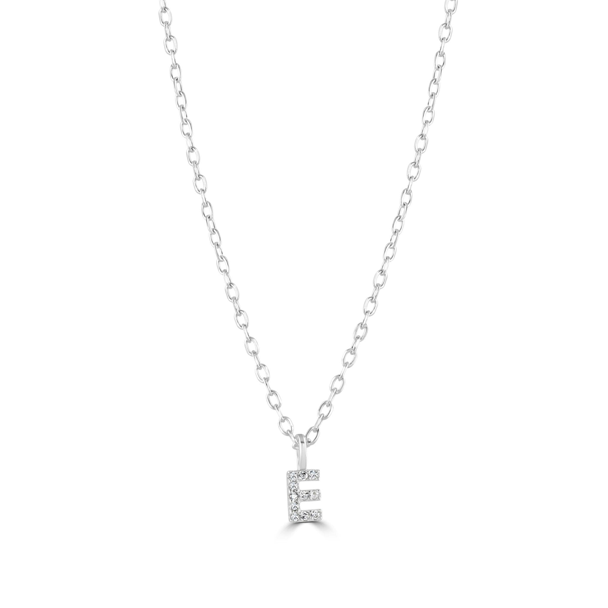 Mylee London Silver Sterling Crystal Initial Necklace - Yes - E