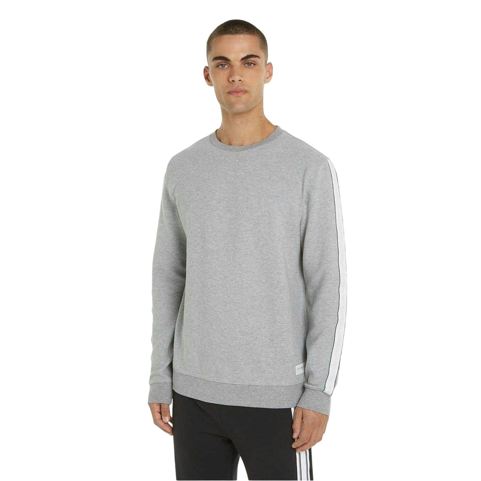 Tommy Hilfiger Men's Grey Lounge Cotton Sweatshirt - Heather Marl - Xl - Heather Marl - 100% Cotton