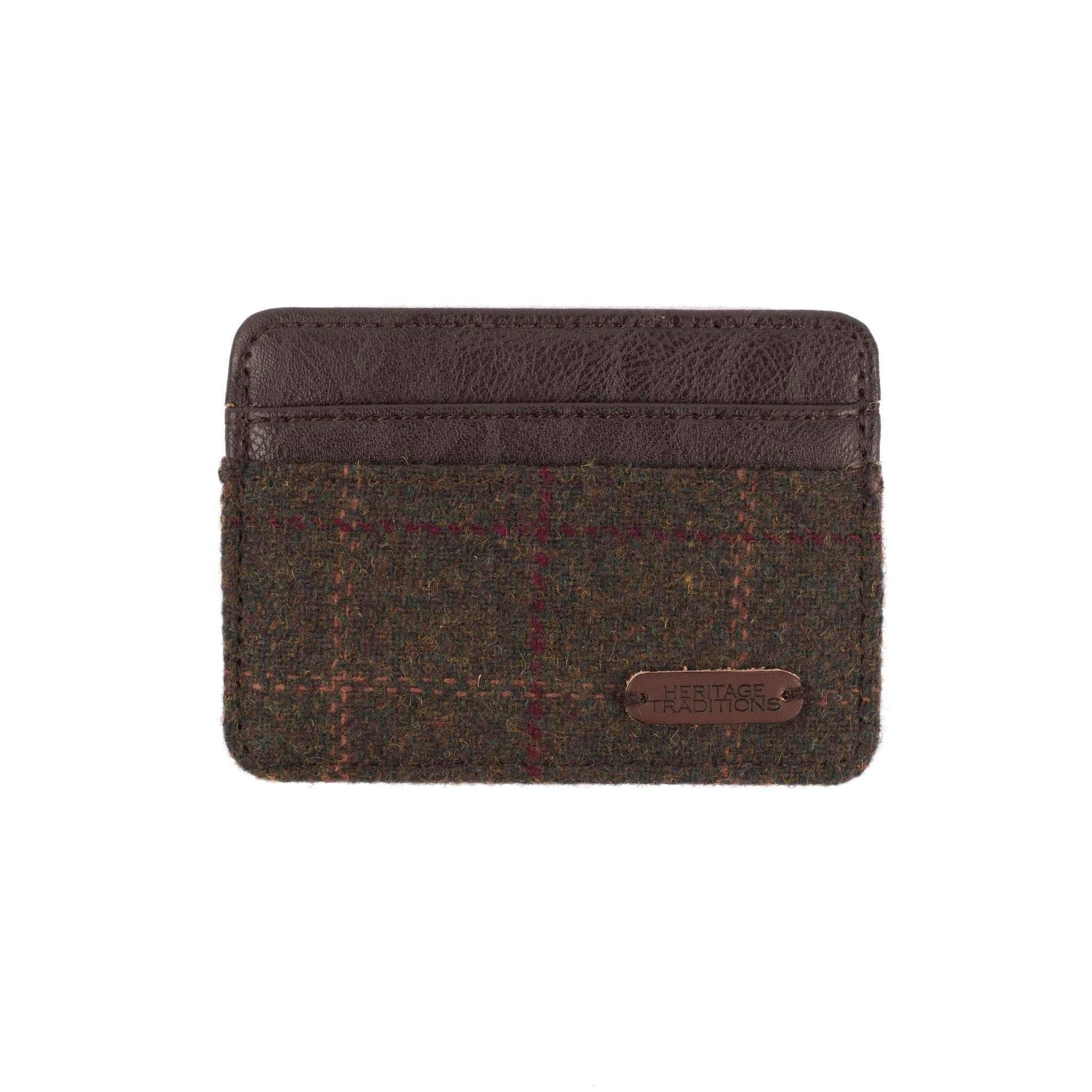 Heritage Traditions Green Tweed Card Holder - Box Check