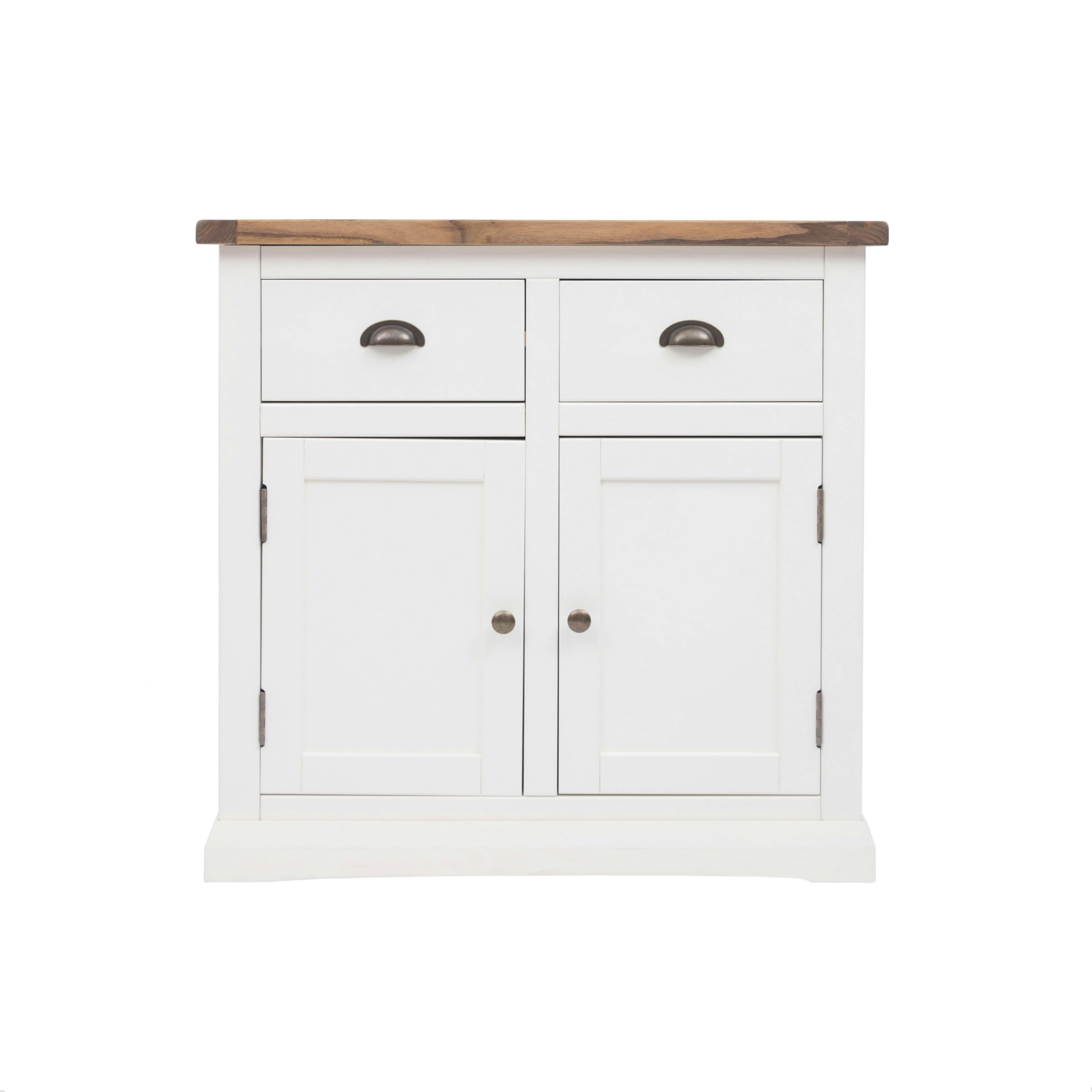 Rackhams White Cosenza Off 2 Drawer 2 Door Sideboard Brass Cup Handle - Off