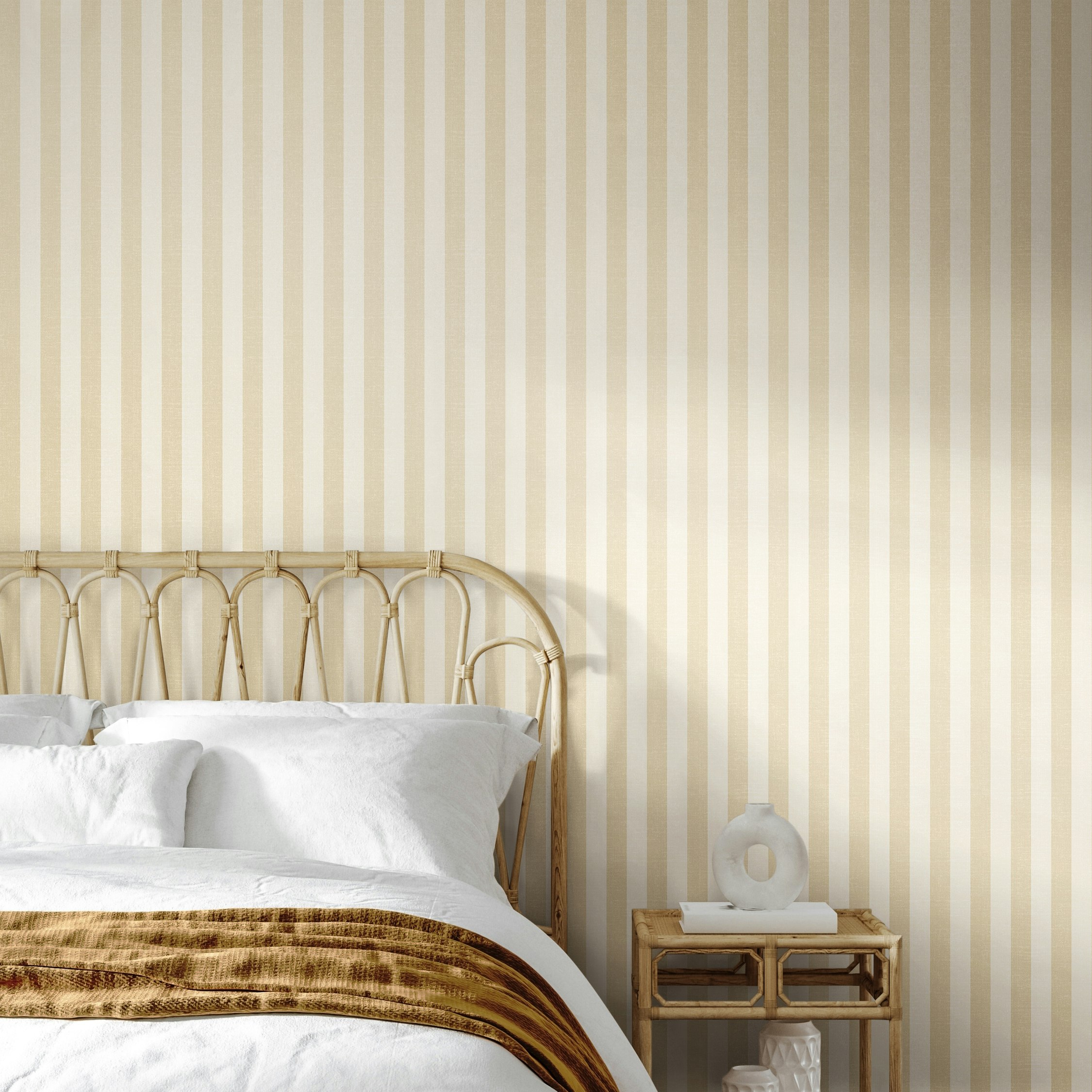 Rackhams Shadow Stripe - Oyster 10M Wallpaper