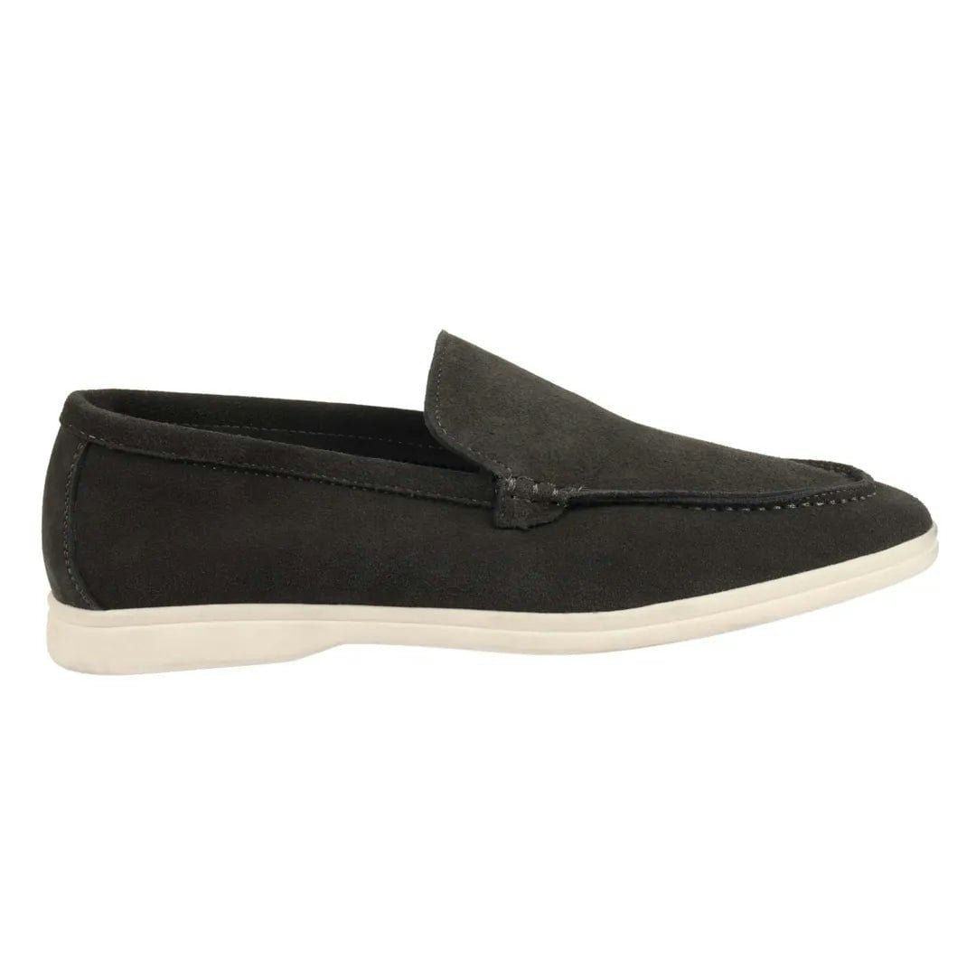 Dolcetto Men's Black Suede Slip On Comfort Fit Loafers - Uk 11