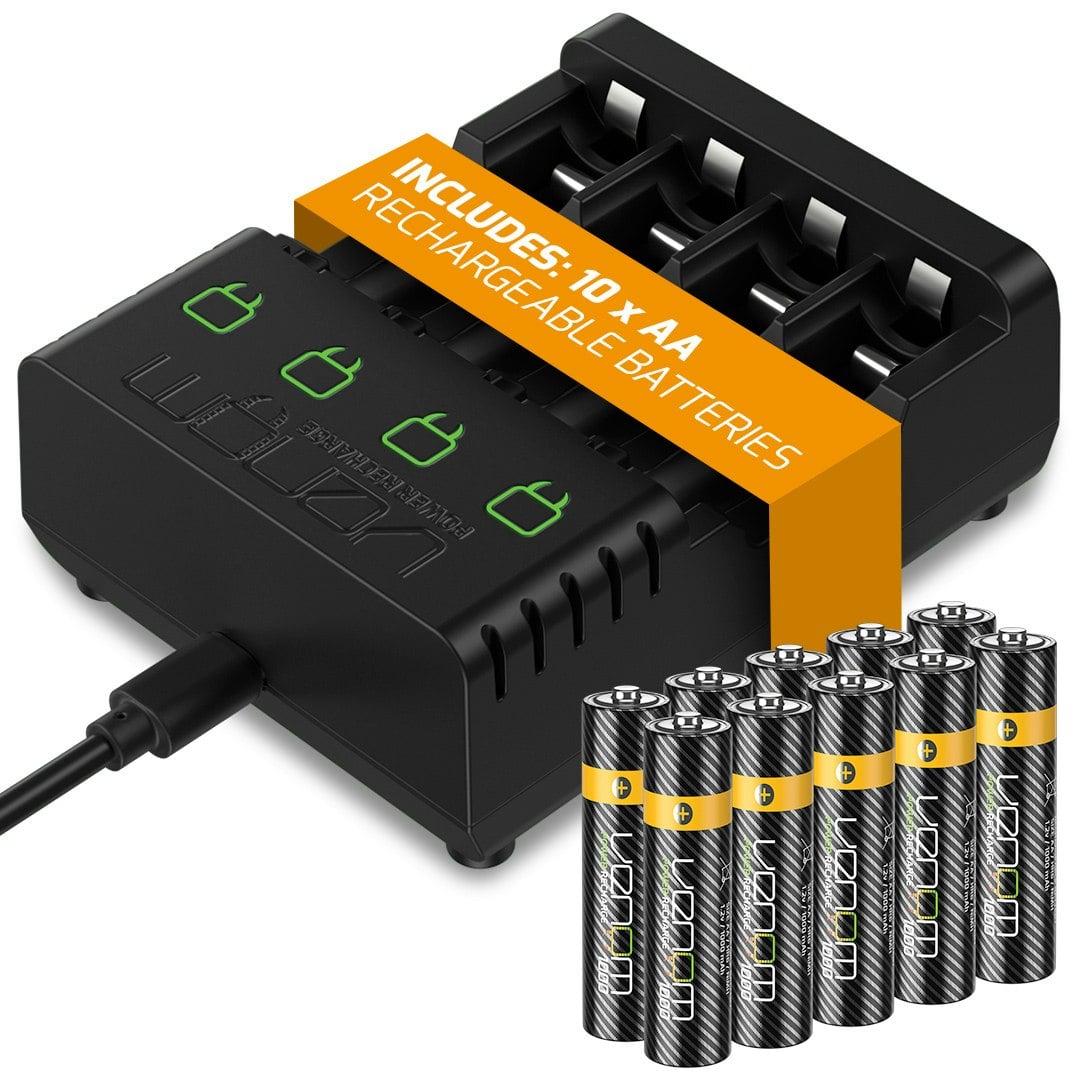 Venom Rechargeable Battery Charging Dock Plus 10 X Aa 1000Mah - Rechargeable Battery Charging Dock Plus 10 X Aa 1000Mah Batteries