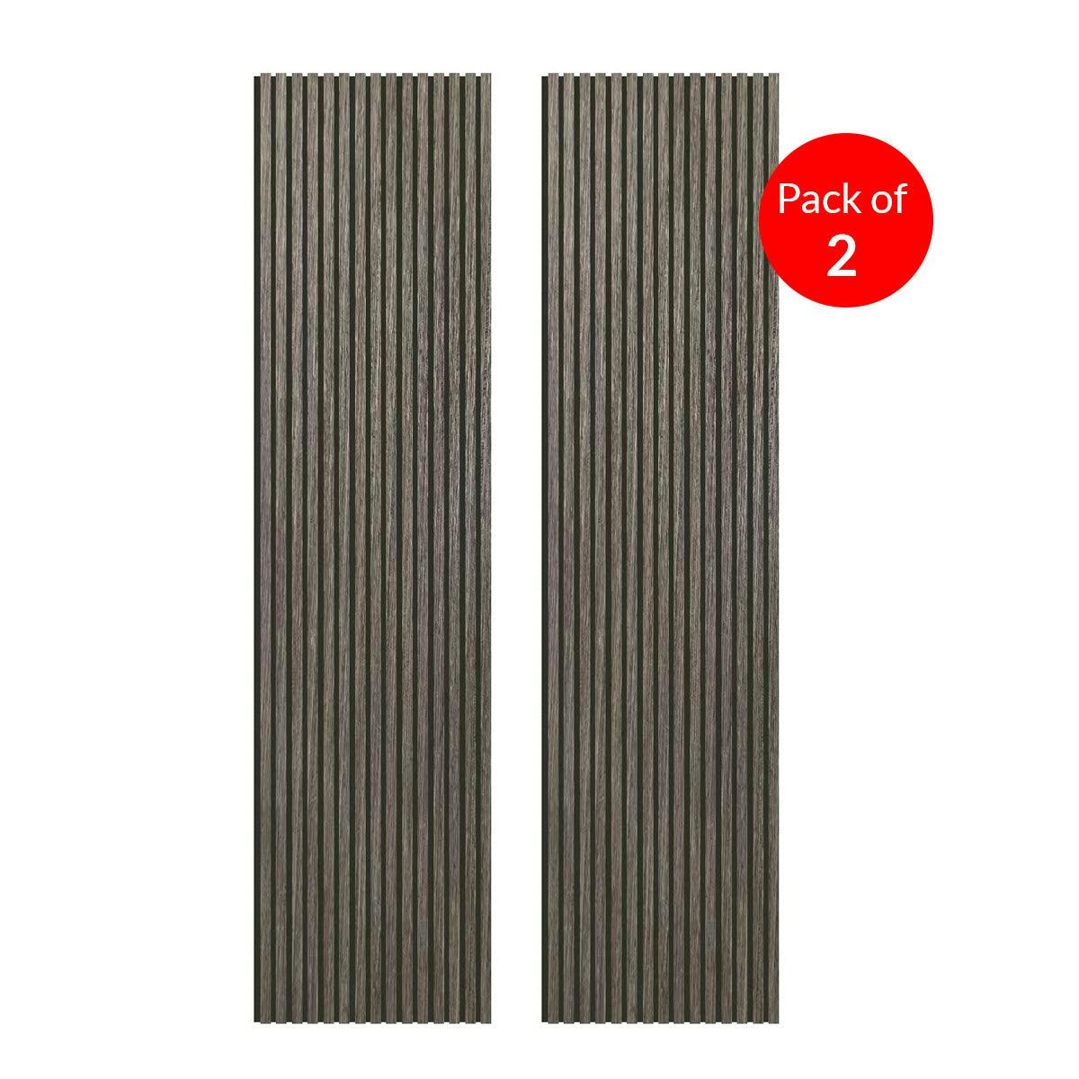 Rackhams Brown/Grain Linear Acoustic Wall Panel - Pet + Mdf, Warm Wood Size: 2400*600*21Mm (Pack Of 2)