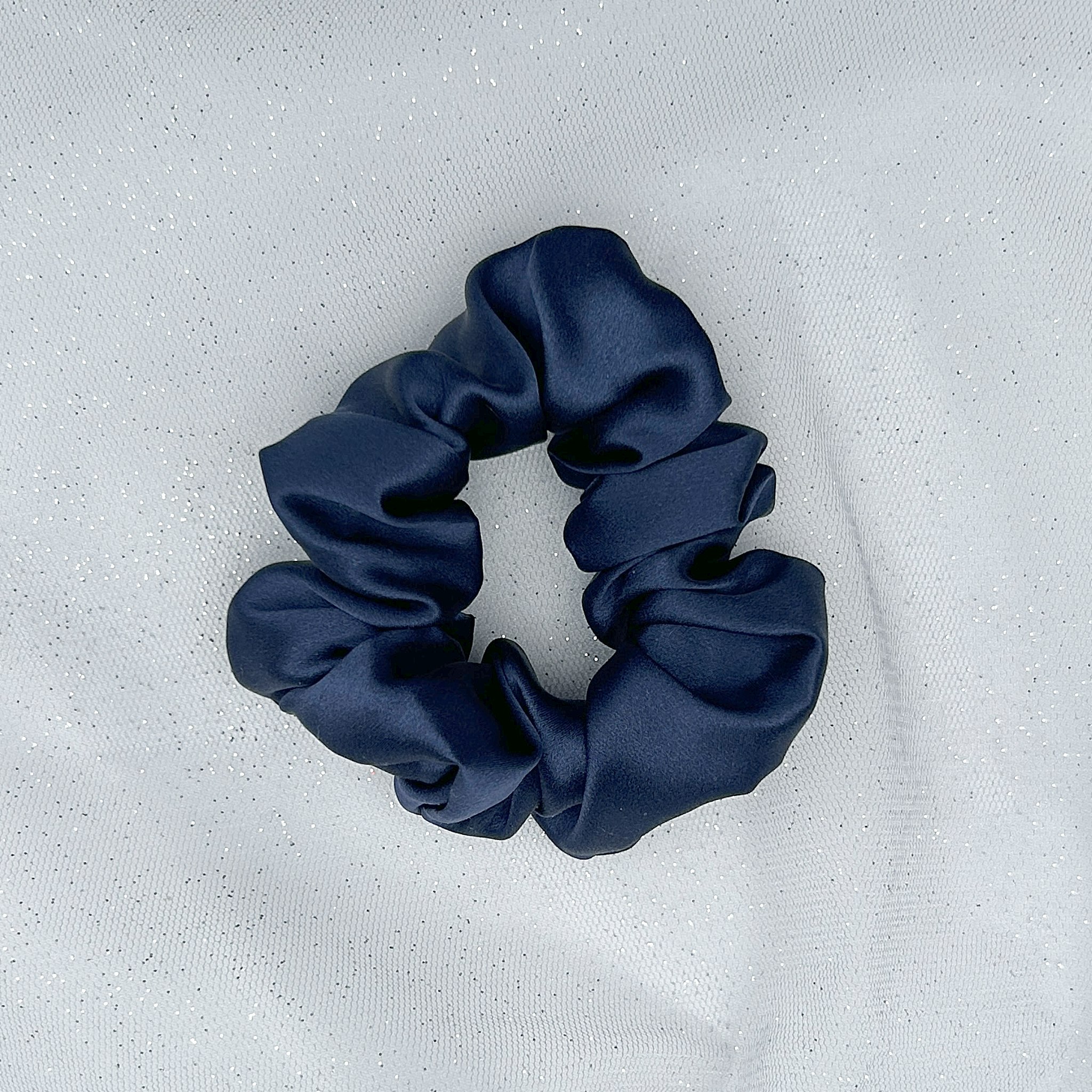 Queenmee Accessories Silk Scrunchie Mulberry Silk - Navy