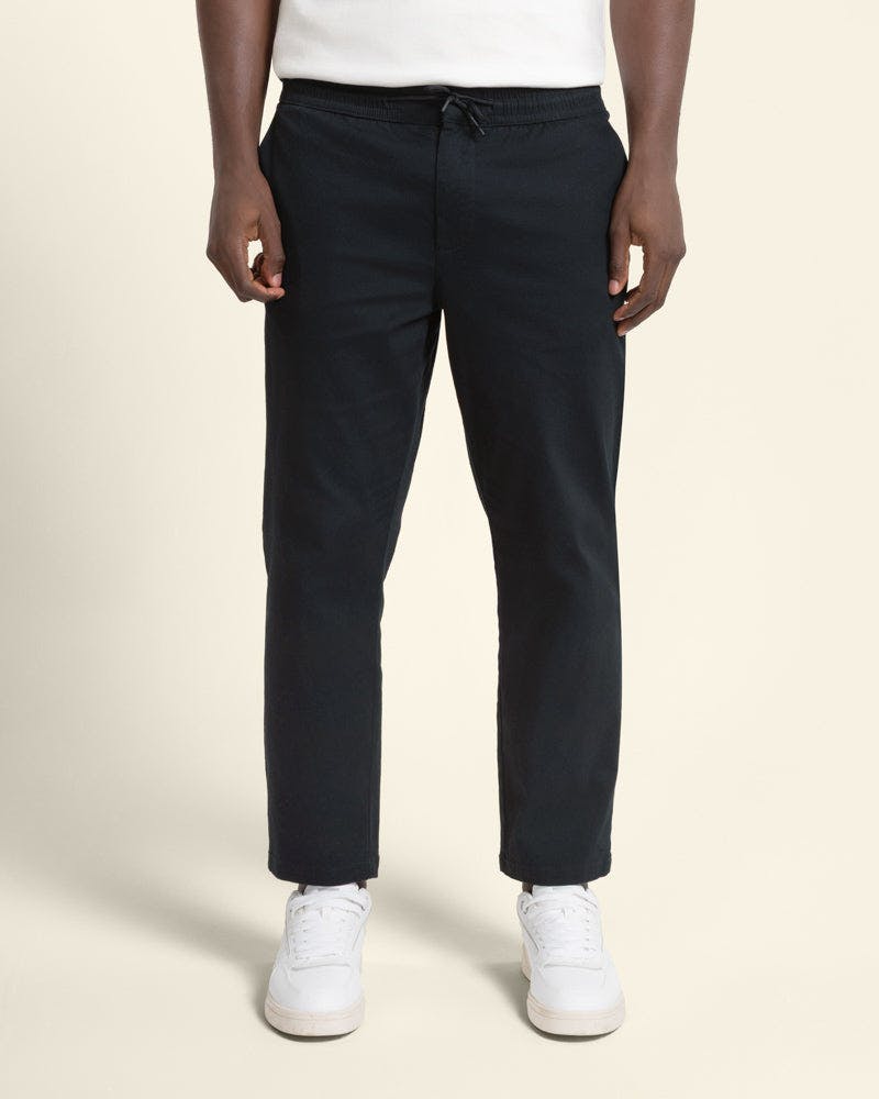 Larsson & Co Drawstring Waist Regular Fit Chino Trouser - 36R - Navy