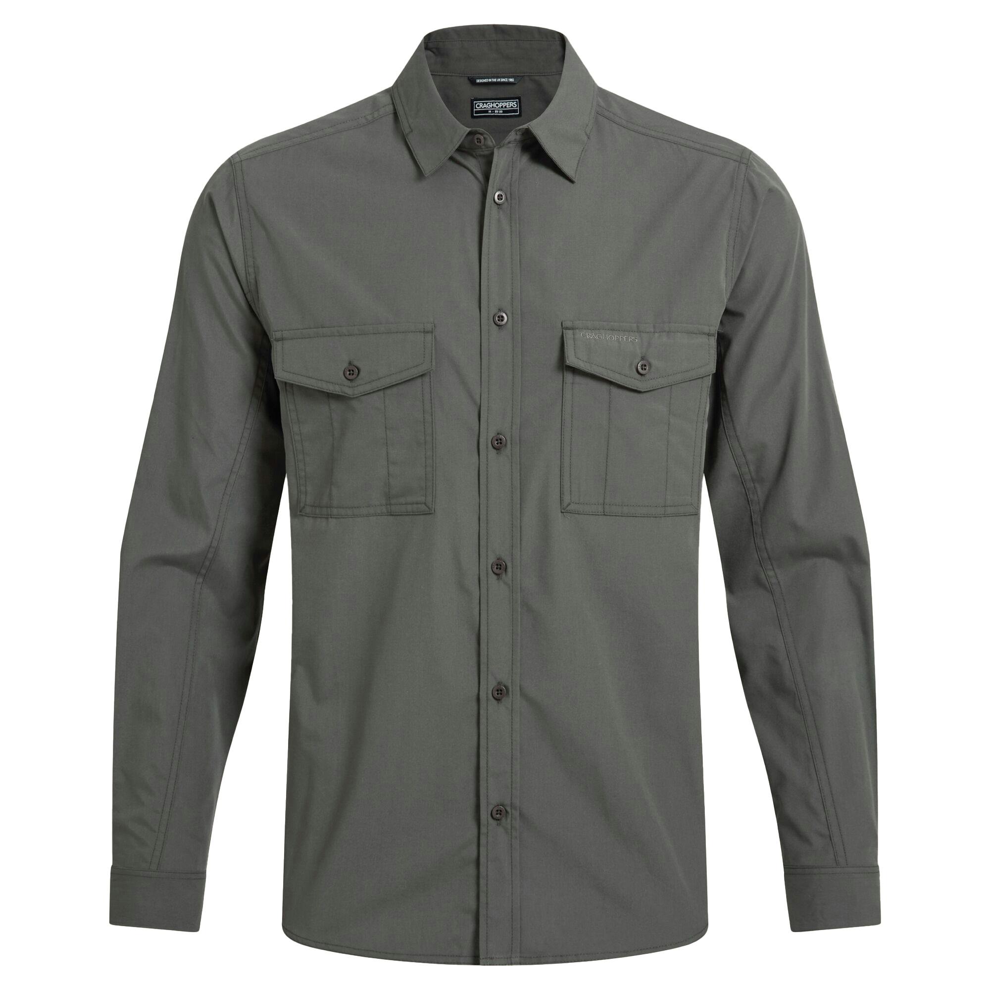 Craghoppers Men's Kiwi Ii Long-Sleeved Shirt - Cedar - L - Cedar - 65% Recycled Polyester/35% Recycled Cotton