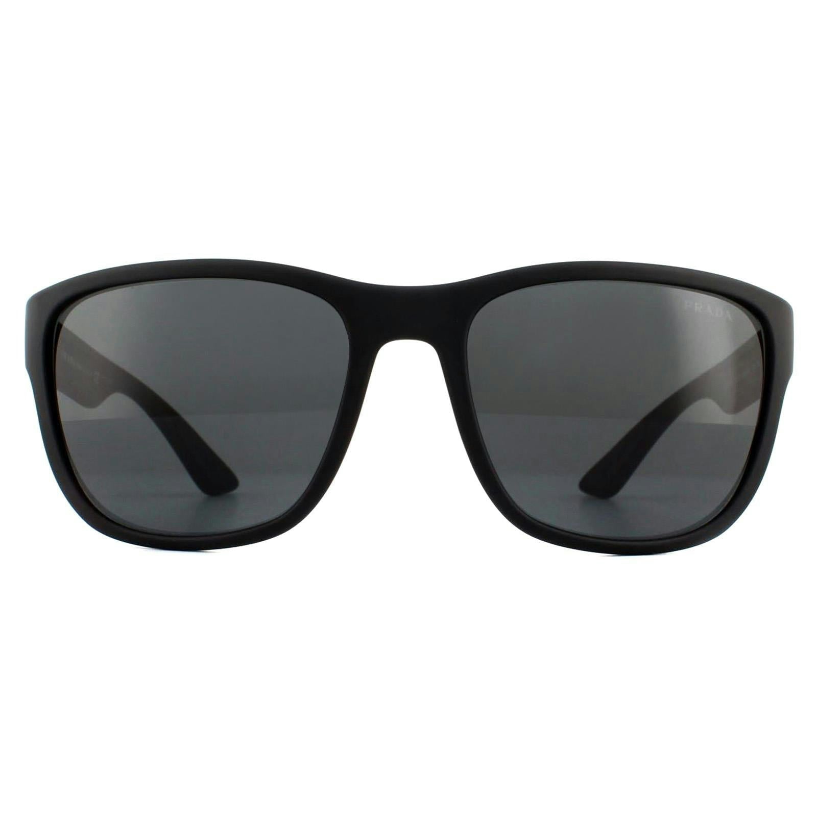 Prada Sport Sunglasses PS01US DG05S0 Black Rubber Grey - Image 9