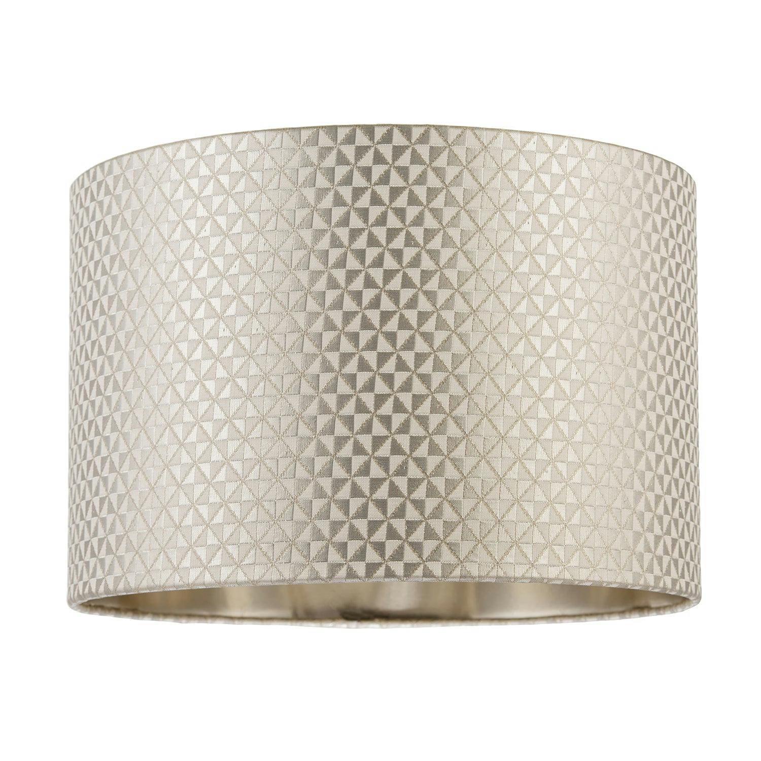 Happy Homewares Unisex Taupe Modern Light Shimmer Drum Shade With Inner Champagne Gold Lining | Size: 12 Inches - Image 2