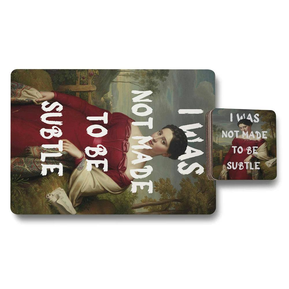 Rackhams Set Of 12 Placemats And Coasters With Designer Artwork And Wood Bottom