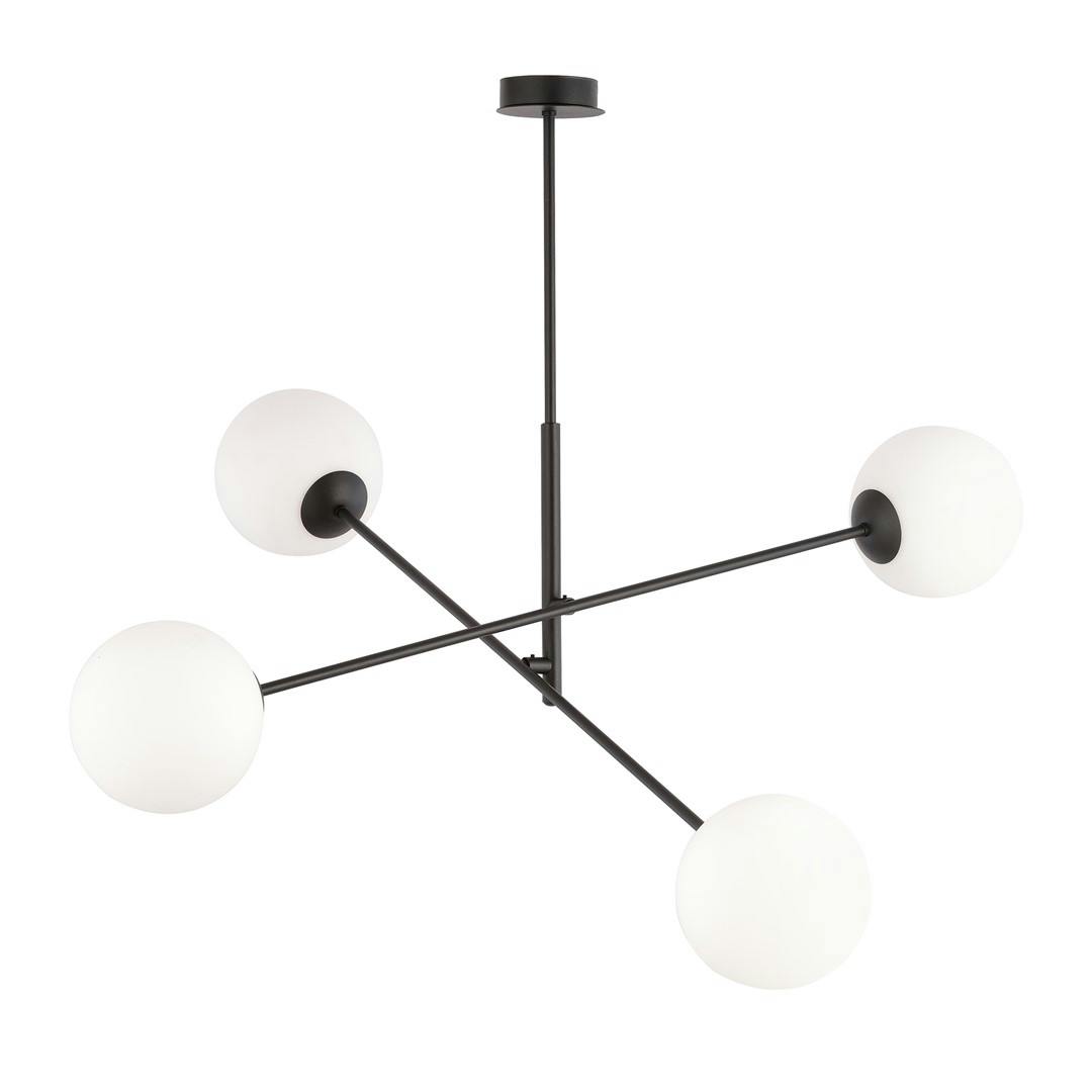 Emibig Black/White Linear Pendant Lamp 4 X E14 With Shade