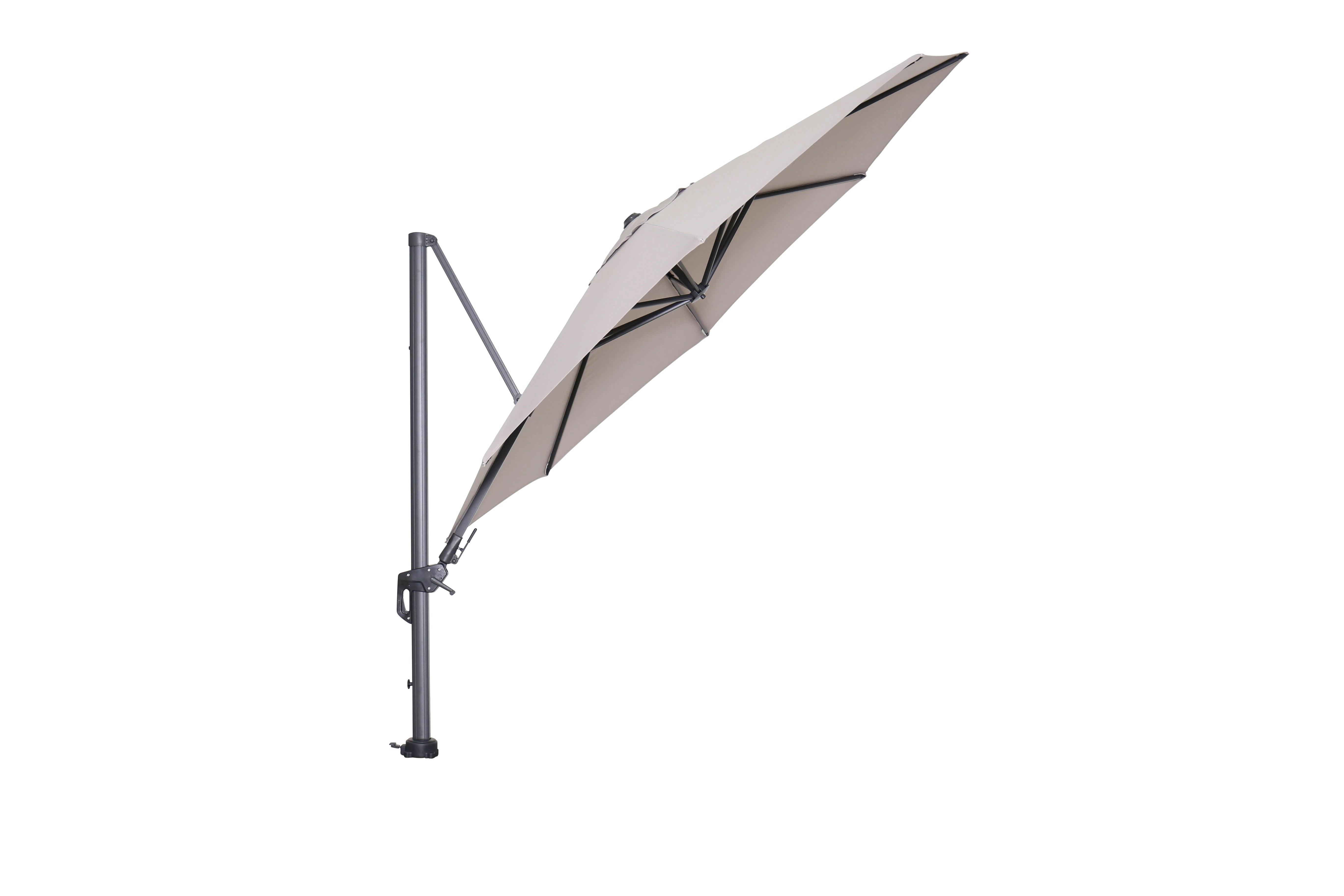 Rackhams Light/Grey Hawaii 350Cm Round Cantilever Parasol With 90Kg Moveable Granite Base - Sand