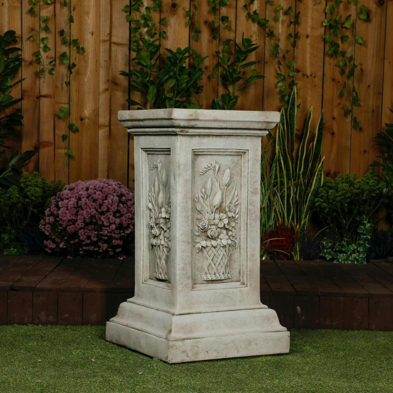 Rackhams Giant Square Floral Plinth Pillar Column