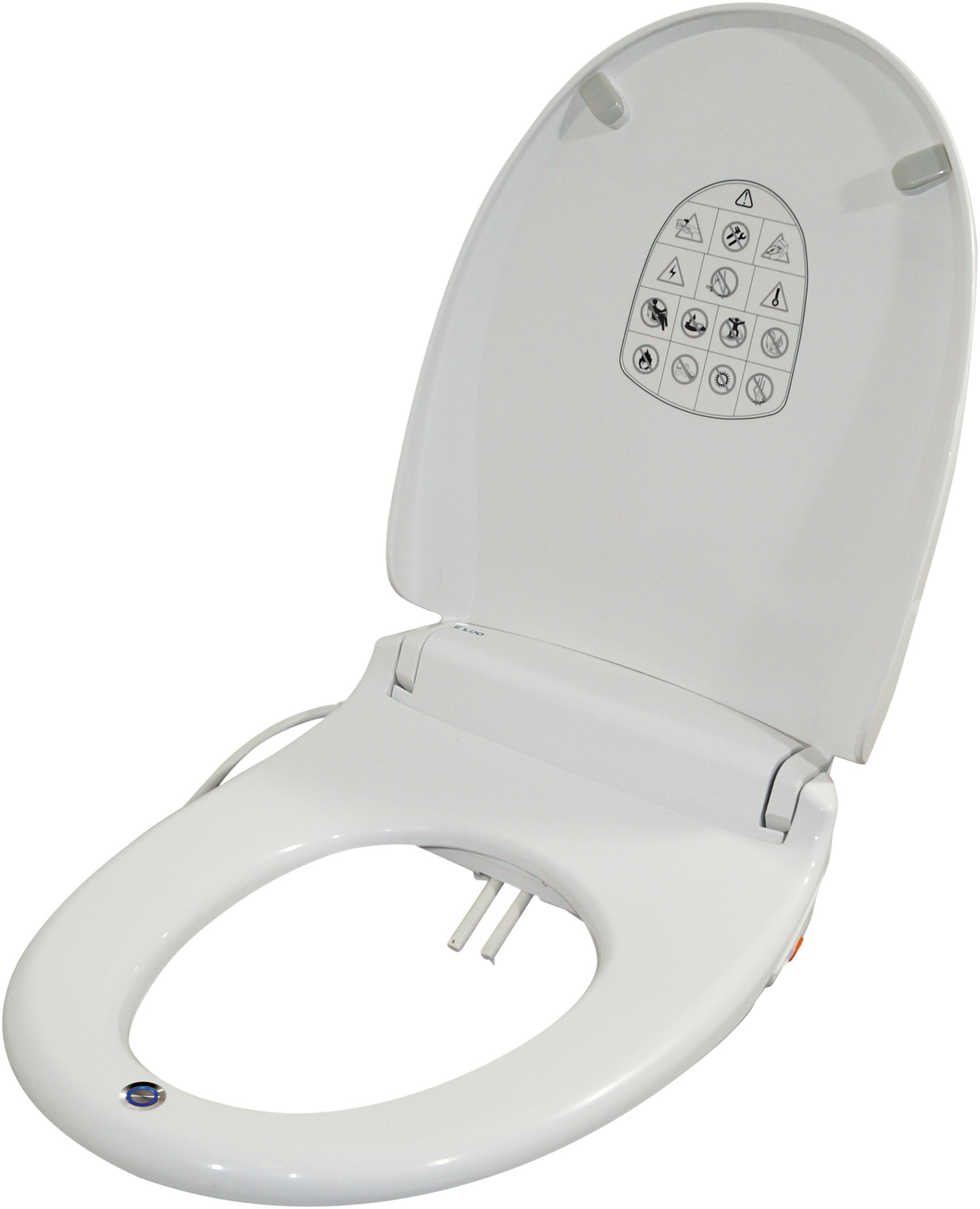 Aidapt Women's Light Toilet Seat With Bidet Cleaning Featuring A Warm Air Dryer Night And Heated Seat Oval