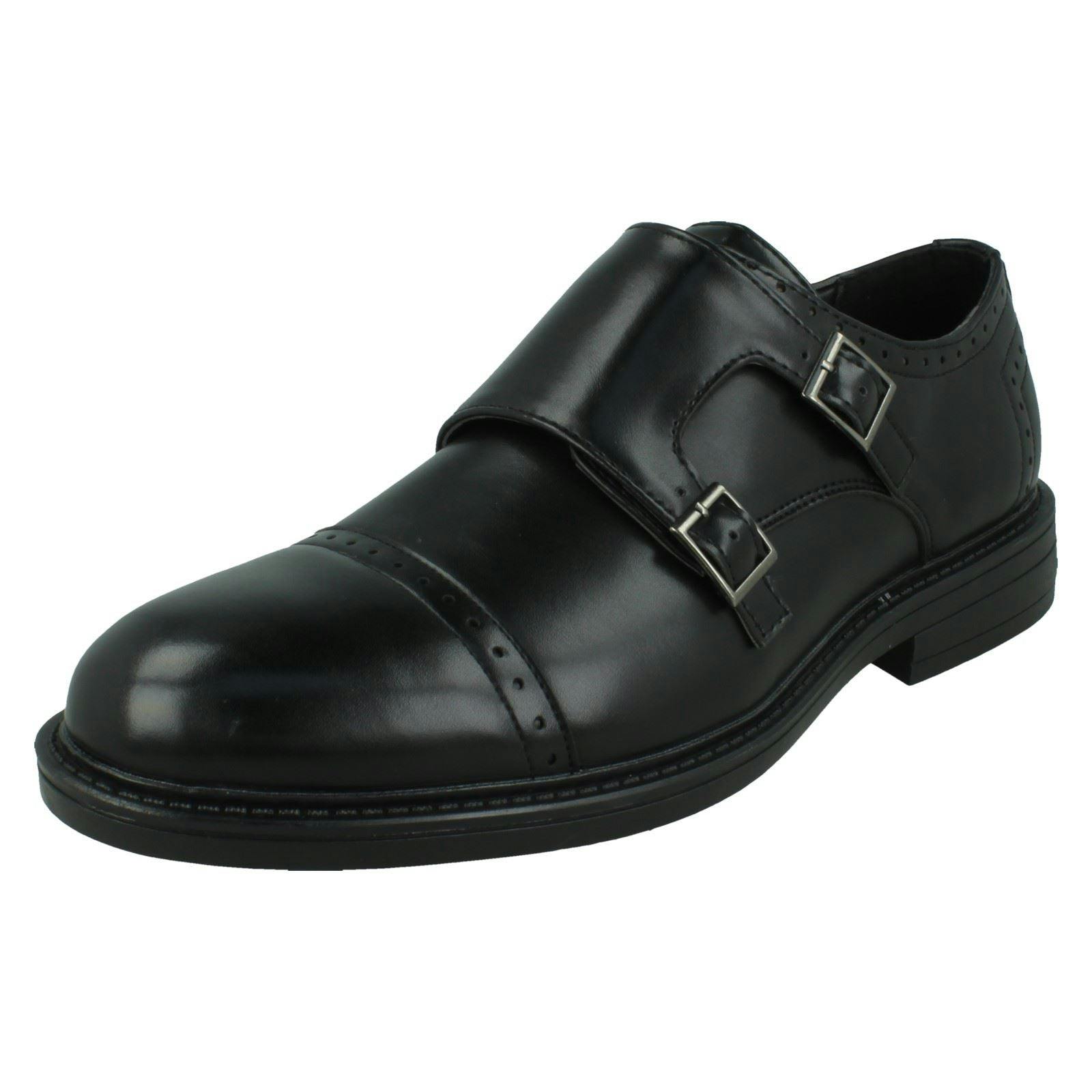 Thomas Blunt Men's Black Dual Buckle Strap Brogue Shoes A1131 - Uk 12
