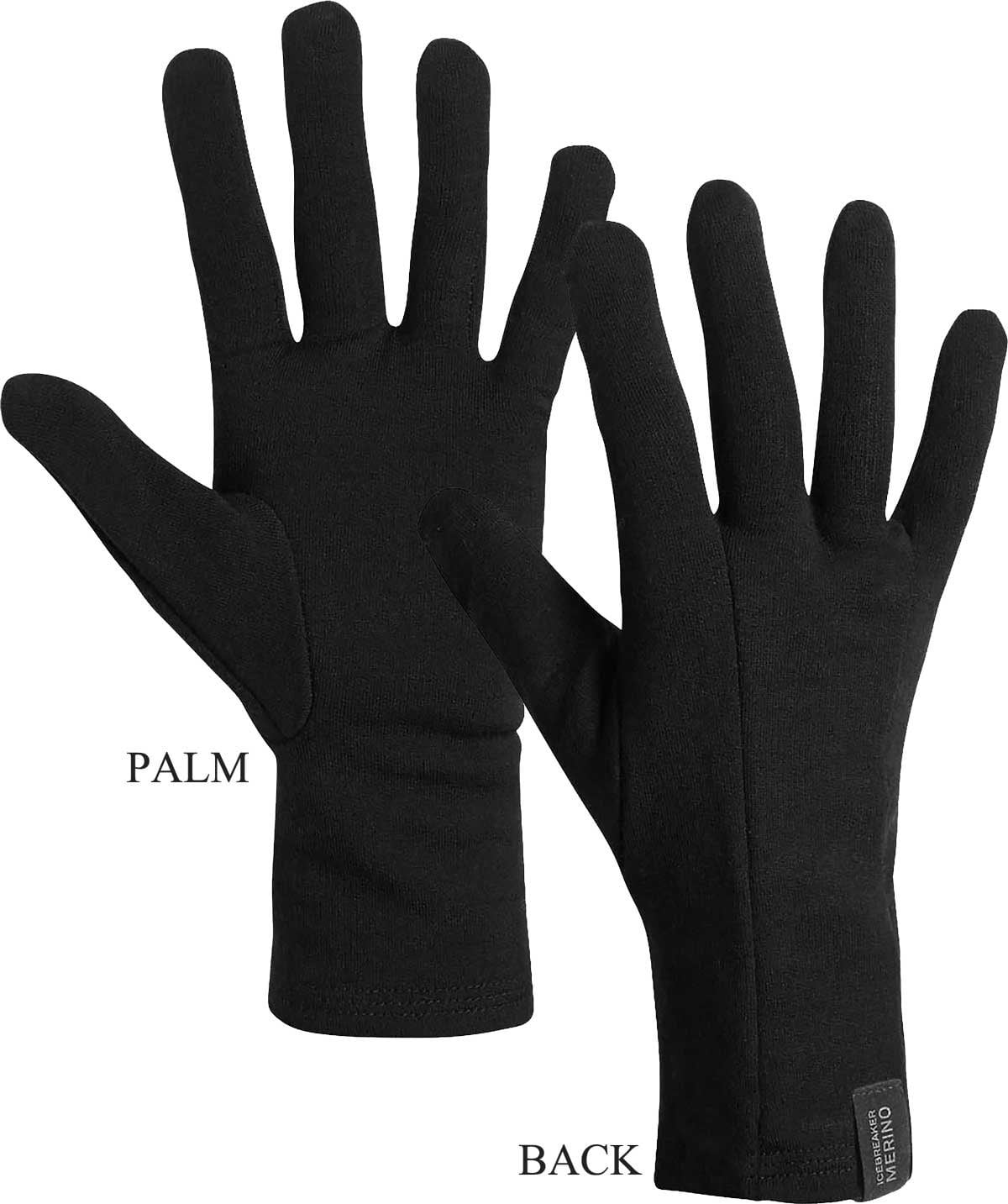Icebreaker Unisex Black "Apex" 260Gsm Merino Wool Liner Gloves {Ic-104827} - Small