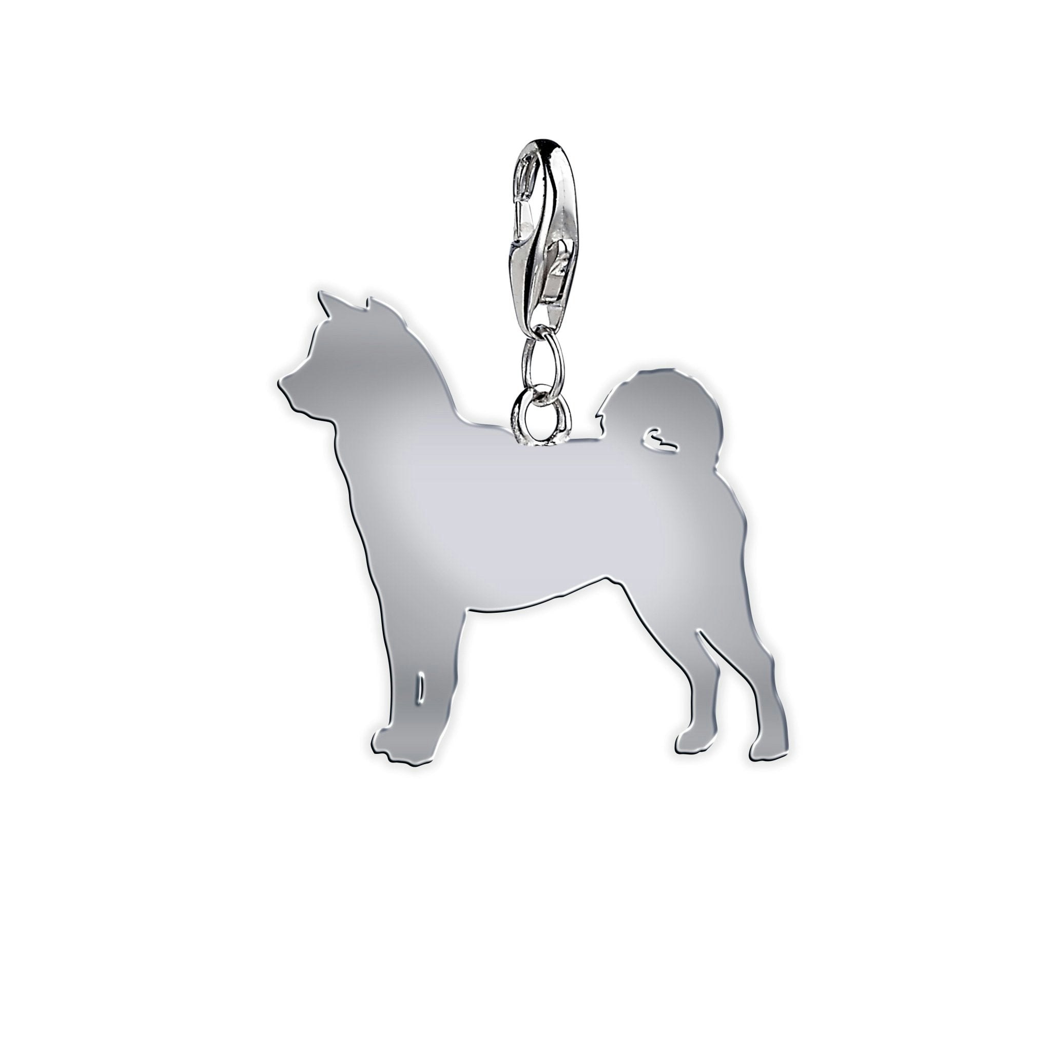 Mylee London Silver Shiba Inu Silhouette Charm - No - Clip On Charm