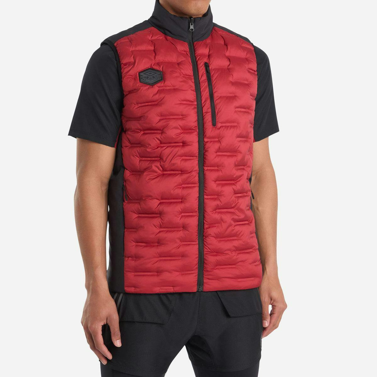 Umbro Men's Black/Red Pro Training Elite Reversible Hybrid Gilet - Dahlia - Xxl - Dahlia - 100% Polyester
